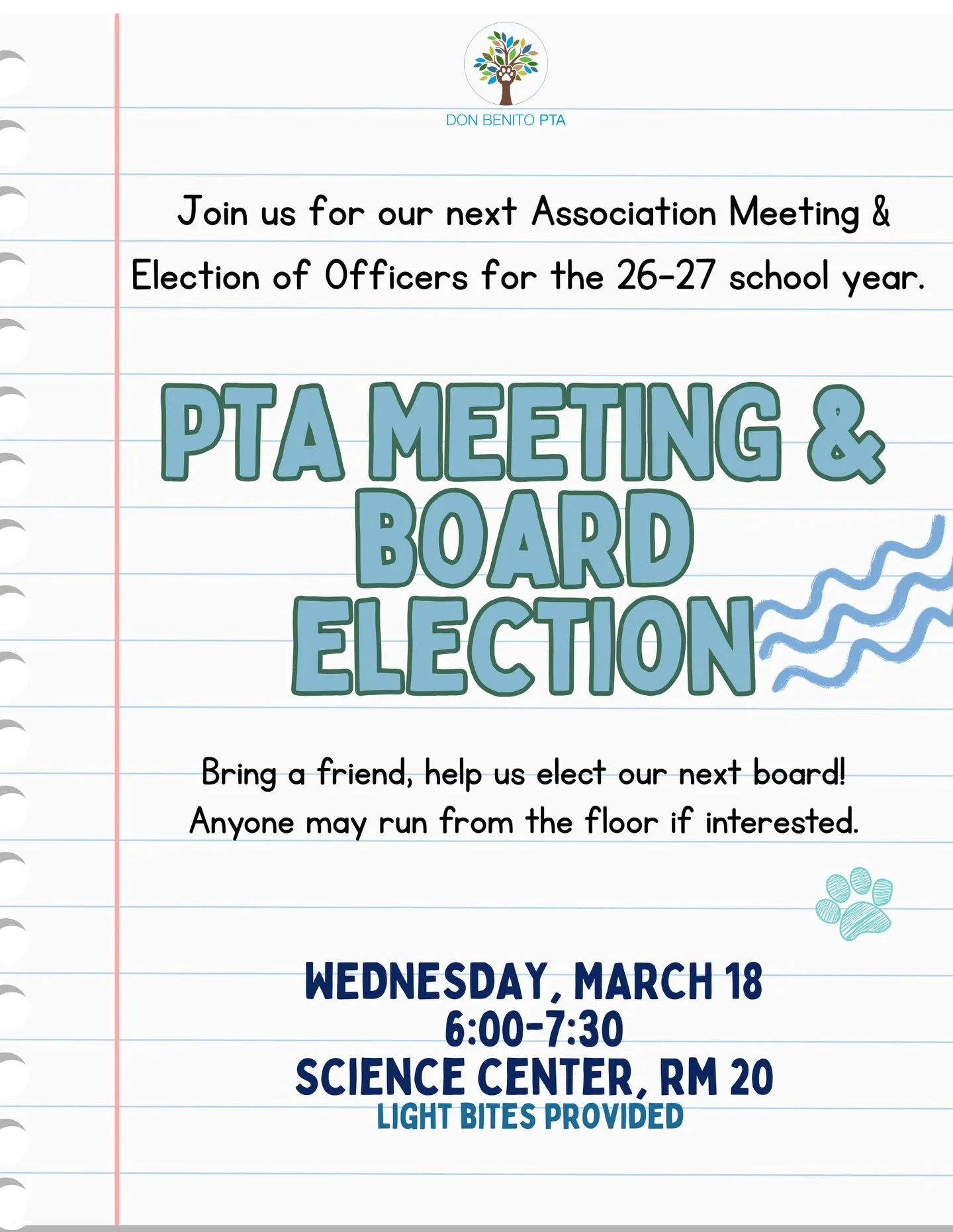 🗳️👥See you this Wednesday the 18th, at 6:00 for our association meeting! This meeting&rsquo;s primary business will be to elect our 26-27 PTA Board. Please be sure to attend to ensure we have enough of our community present to vote. We can&rsquo;t 