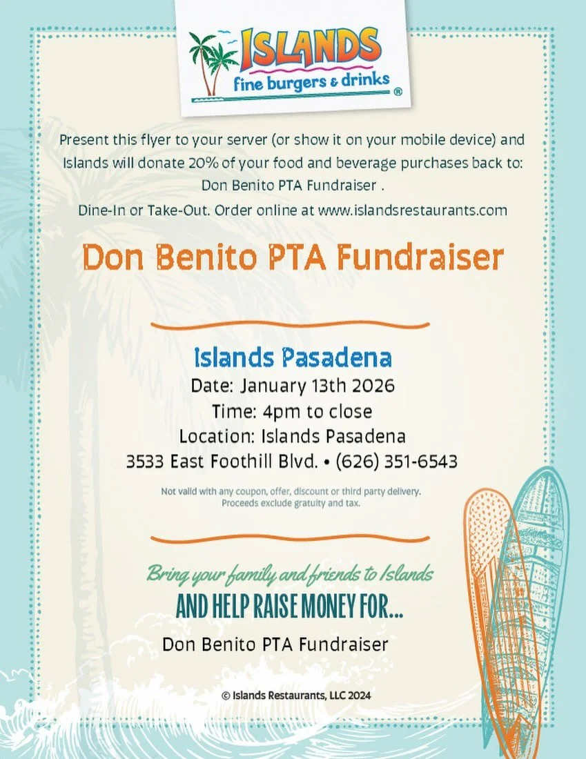 Embrace the sunshine and island vibes after all the rain! Let @islandsburgers in Hastings Ranch handle dinner (or the after school snack) tomorrow! Spread the word and enjoy a night of burgers and besties with your classroom crew 🫶🏽🍔! Dine in &amp