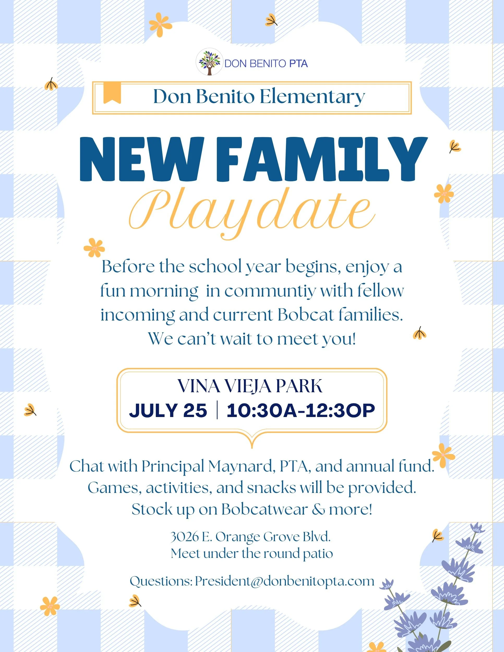 ☀️Summer is in full swing but be sure to mark those calendars for our New Family Playdate next month. Join us on Saturday, July 25th to connect with fellow incoming families and hear from current Bobcat community members. 

We can&rsquo;t wait to mee