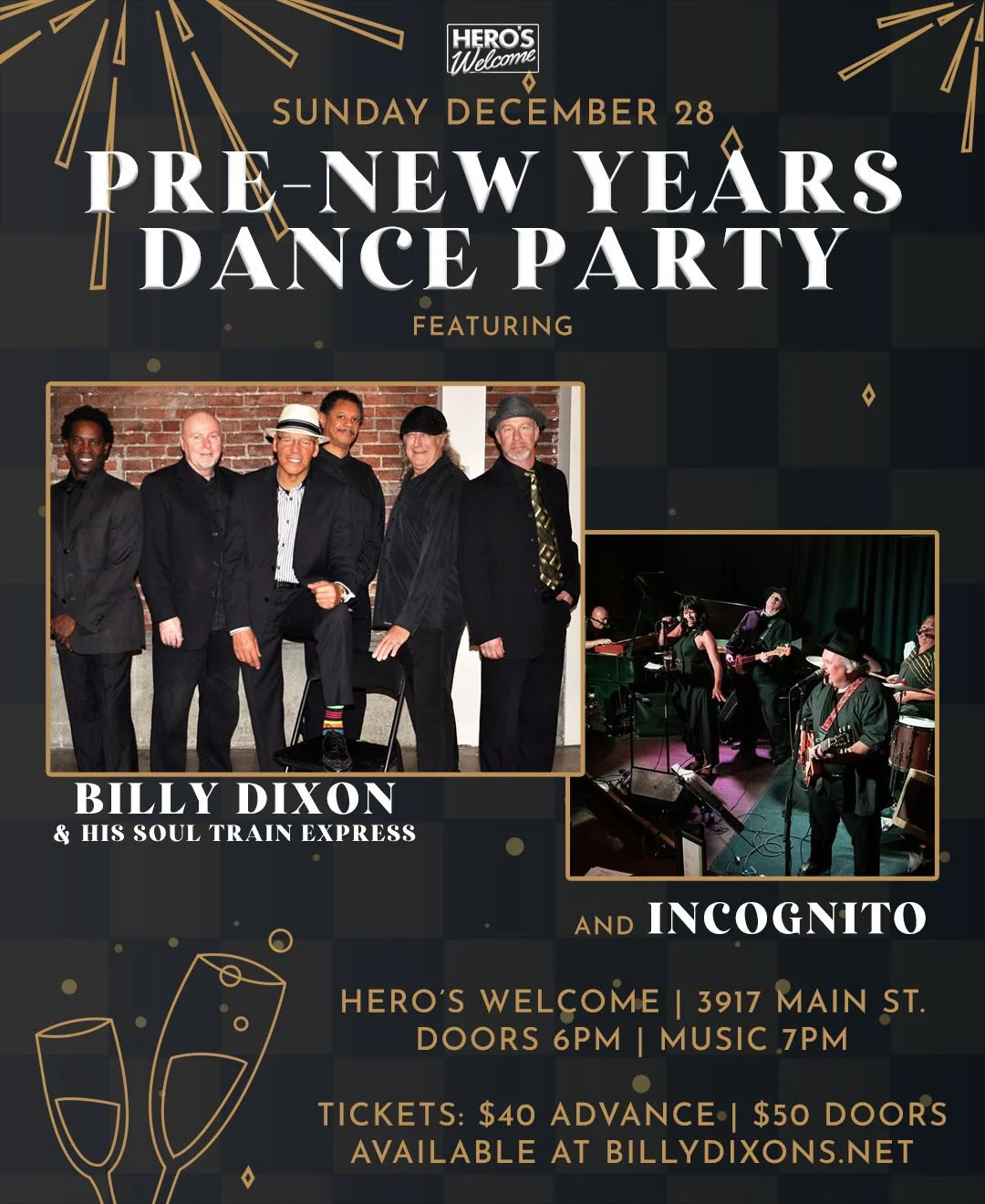 This Sunday! ⁠
Celebrate and get your groove on a little early this year. Featuring Billy Dixon &amp; his Soul Train Express alongside Incognito! ⁠
⁠
It's sure to be an evening of wholesome fun, and even better dance moves.