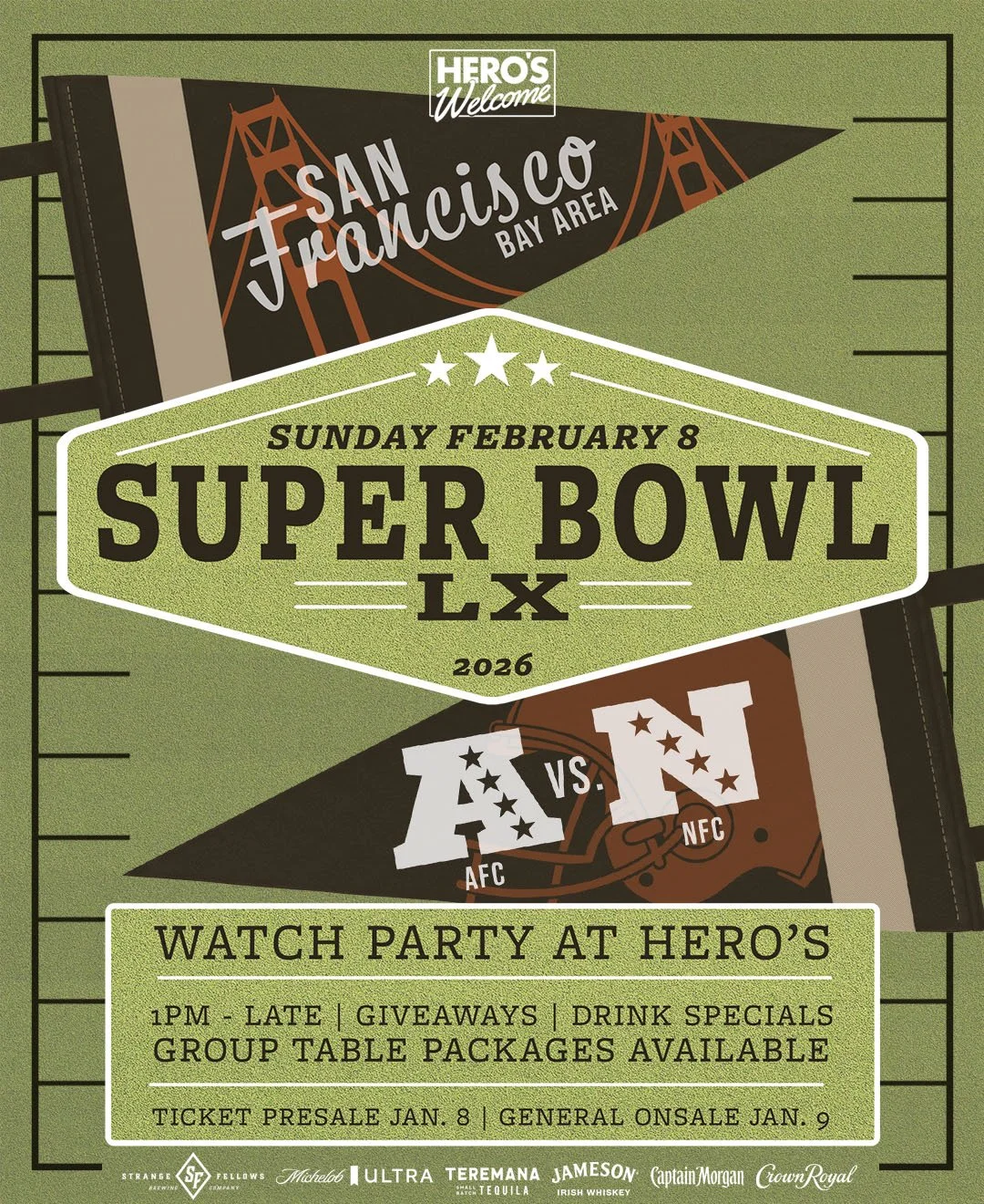 Super Bowl LX Watch Party @ Hero's