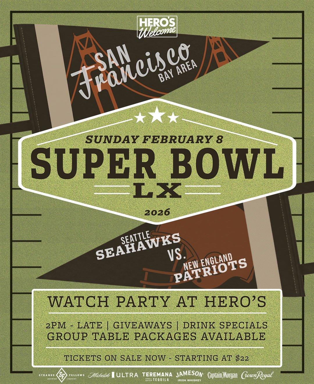 Super Bowl LX Watch Party @ Hero's