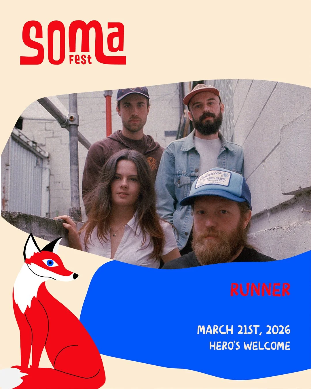 THIS FRIDAY March 20th Runner is taking the stage alongside some of Vancouver's best and brightest for @somafestbc⁠
⁠
A perfect blend of prairie folk, alt-country and indie rock and with their debut album coming this summer, this will be the perfect 