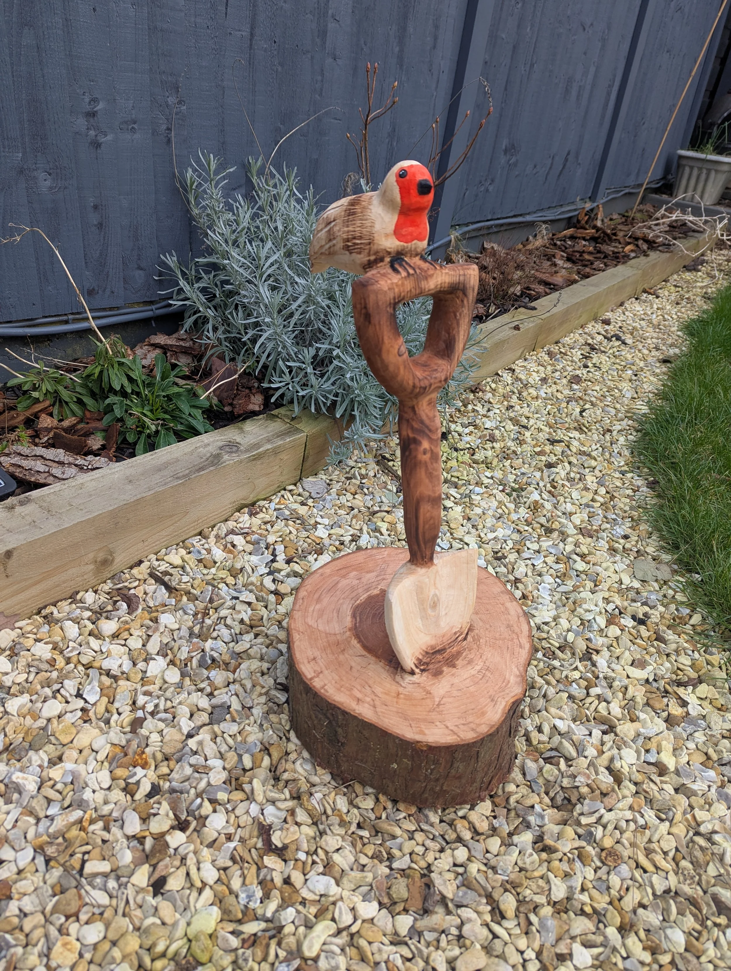 Robin on a Spade- made to order