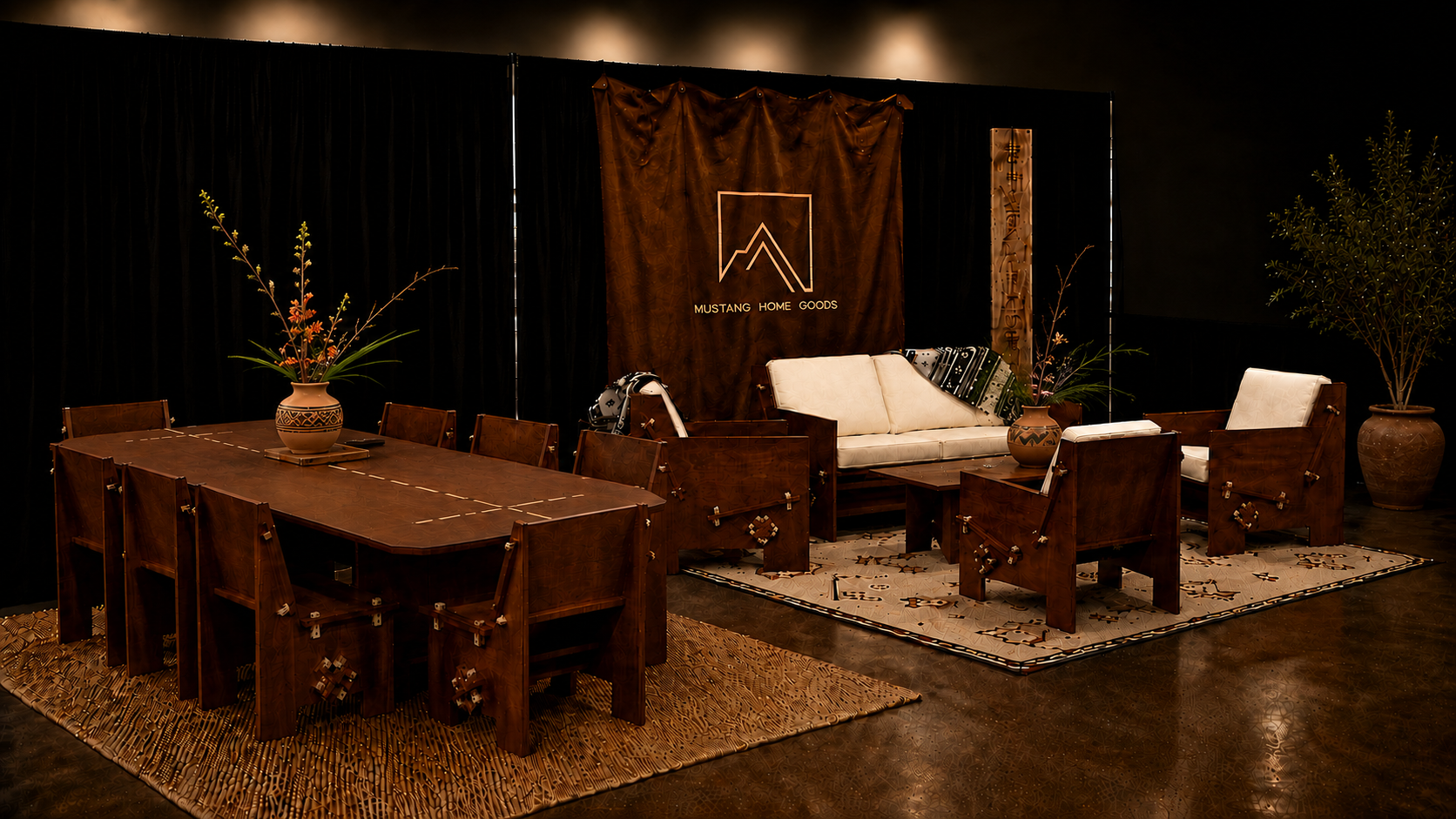 Mustang Home Goods flat-pack furniture in exhibit