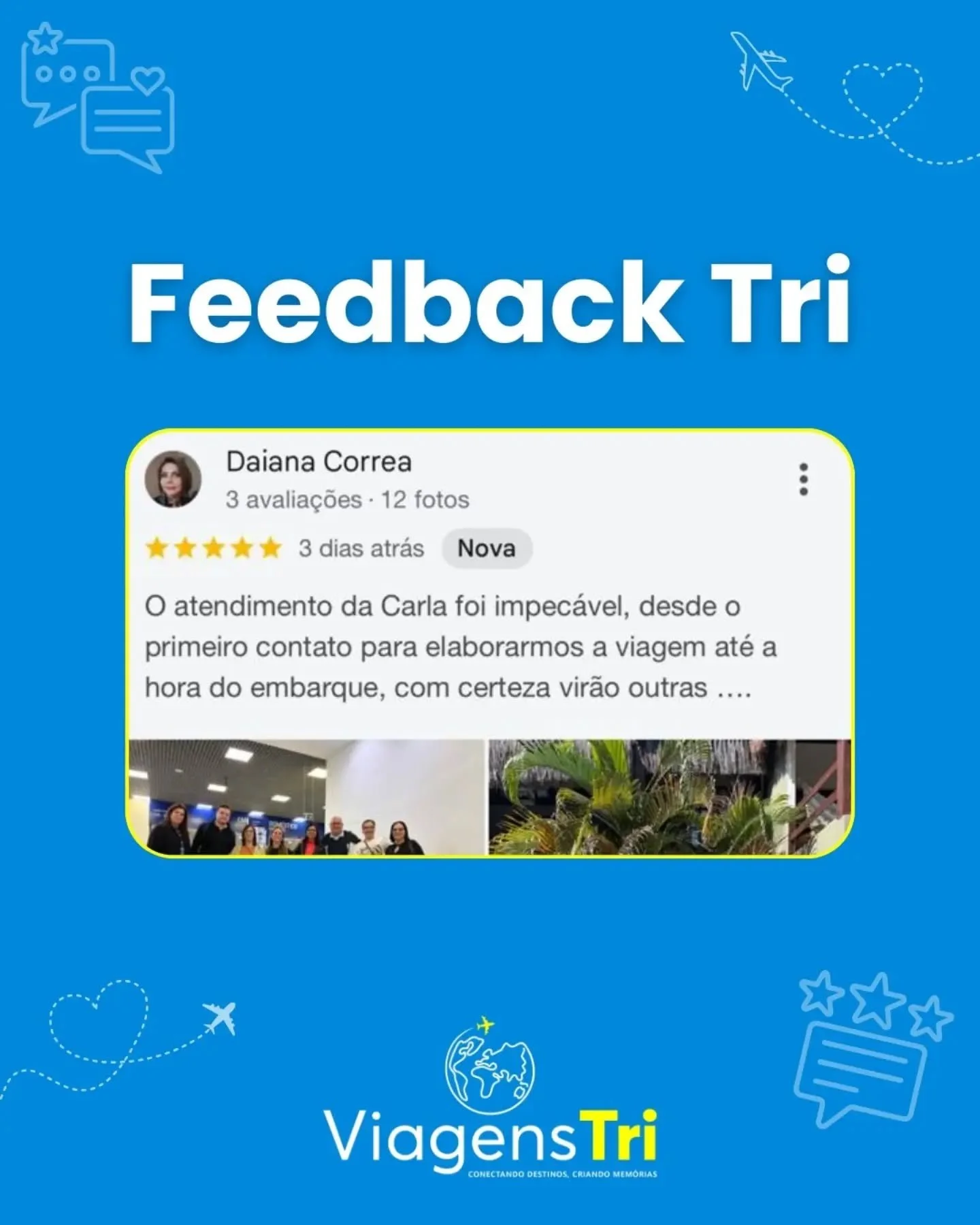 Viagem em fam&iacute;lia planejada com sucesso! 🧳

Ver nossos clientes curtindo cada momento sem preocupa&ccedil;&otilde;es &eacute; a nossa melhor recompensa. Obrigado pelo carinho e pela confian&ccedil;a na nossa equipe!

Qual &eacute; o pr&oacute