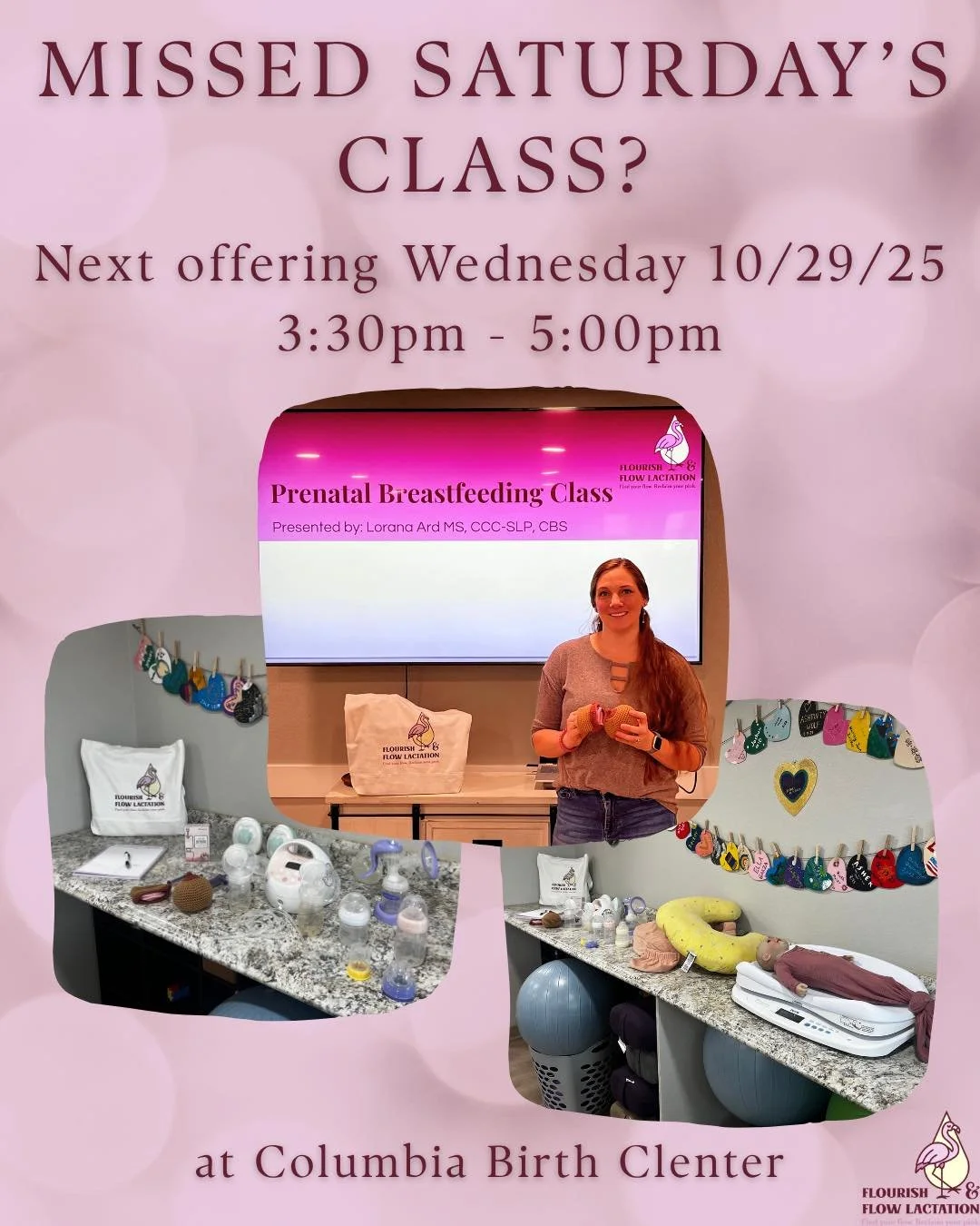 Missed today&rsquo;s breastfeeding class? No worries, I&rsquo;ve got you covered! 💕
The next class will be Wednesday, October 29th at 3:30 PM.

We&rsquo;ll chat all about what to expect in those early feeding days, positioning, latching, building co
