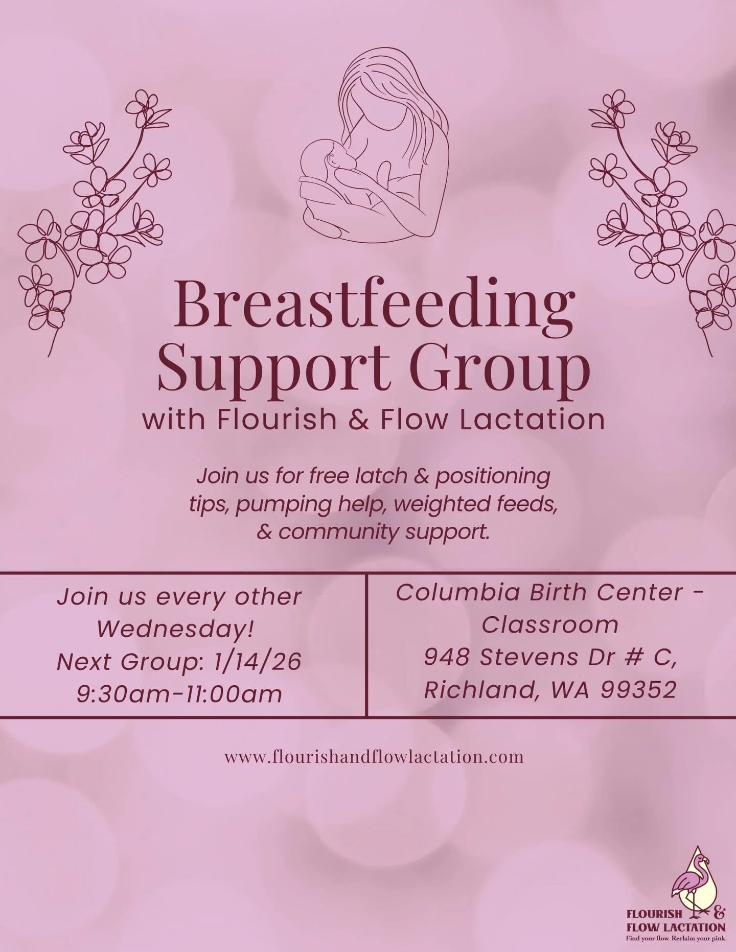 Friendly reminder that my free breastfeeding and chestfeeding support group is happening this Wednesday, 1/14 at 9:30 AM at Columbia Birth Center 🍼🤍

Whether you are navigating latch concerns, milk supply questions, pumping, or just want reassuranc