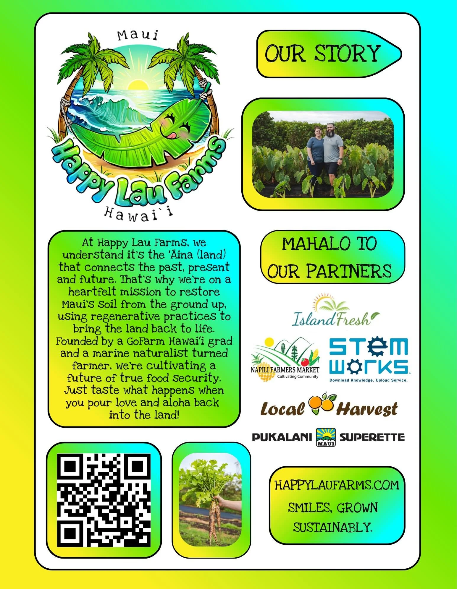 Today is the big day! 🙌🌱 We are so happy to be at Maui AgFest &amp; 4-H Livestock Fair TODAY at the War Memorial Special Events Field! Come talk story with us and discover how we are growing a brighter future for Maui.

At Happy Lau Farms, we under