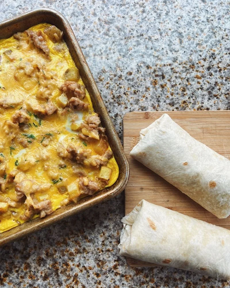 Sheet Pan Breakfast Burritos