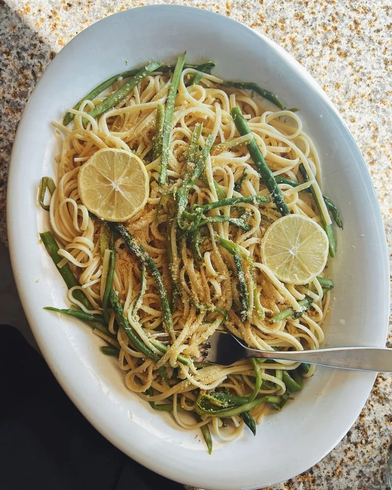 Miso Garlic Butter Pasta with Asparagus