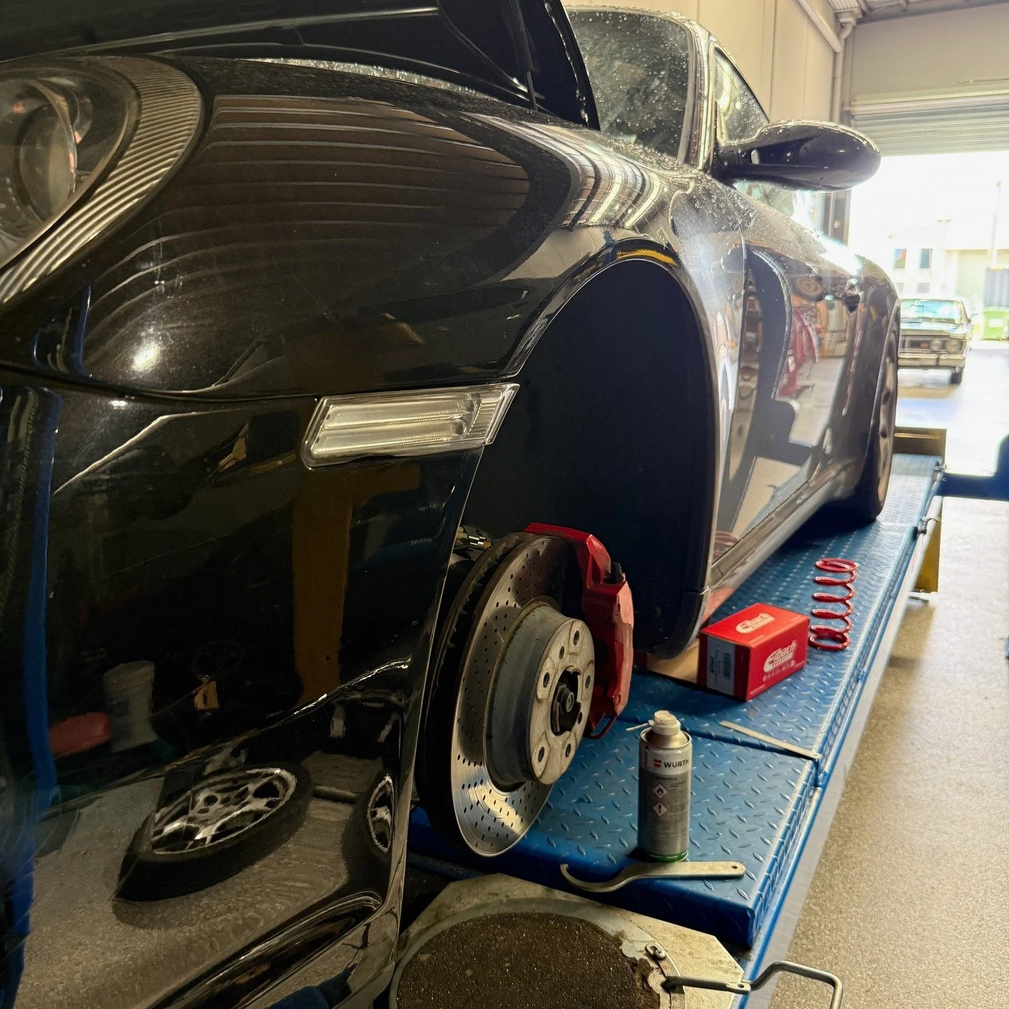 🔧 Porsche 997 Spring Refresh

This 997 rolled into the workshop with spring binding on the front coilovers.

We replaced the tired yellow springs with fresh Eibach ERS units &mdash; heavier rate, better travel, improved control under load.

Now it&r