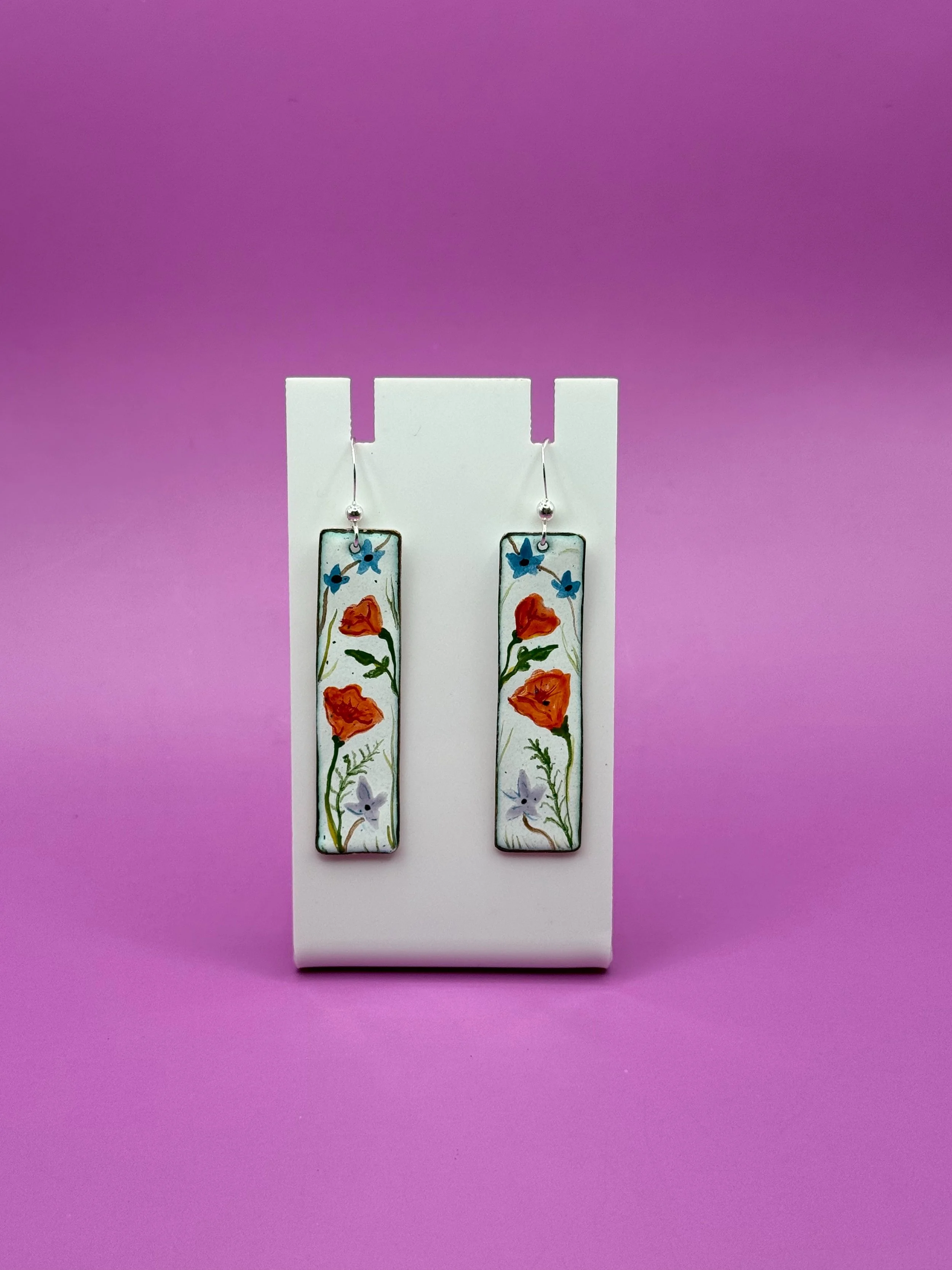 Wildflower Mix Rectangle Earrings
