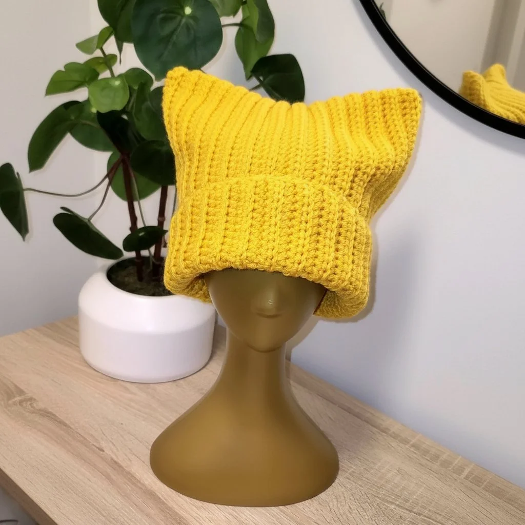 Yellow Ribbed Cat Beanie 2.jpg