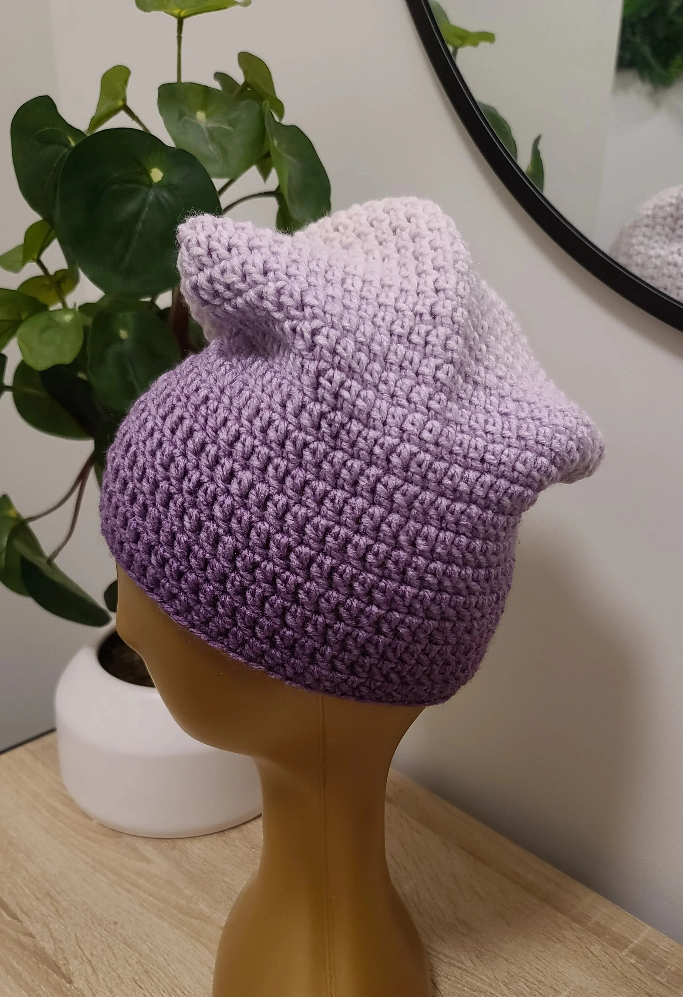 Lavender Lush Slouch Beanie Side