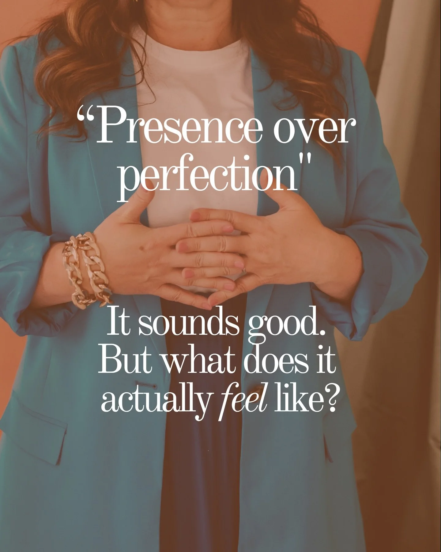 Recovering perfectionist here&hellip;

I get the urge to chase &ldquo;perfect&rdquo; &mdash; especially when you&rsquo;re standing in front of people, nervous, sweaty, with all eyes on you. 

But here&rsquo;s the thing: people don&rsquo;t want perfec