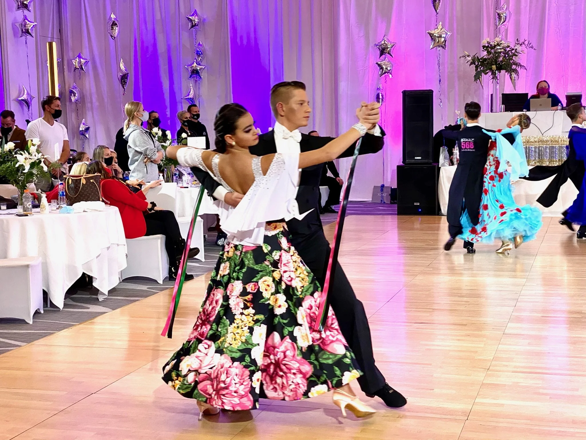 Noah Scribner and his partner at a Standard ballroom competition hosted in Nashville, Tennessee.