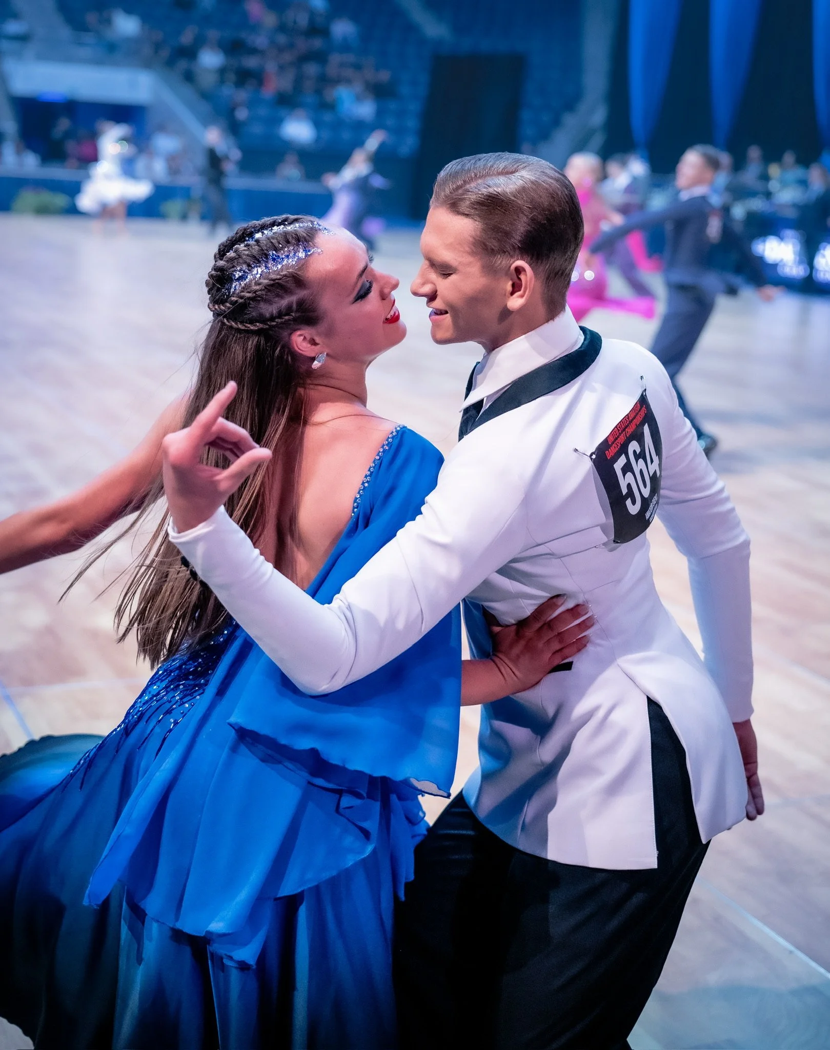 Noah Scribner and his partner at a 2024 ballroom competition