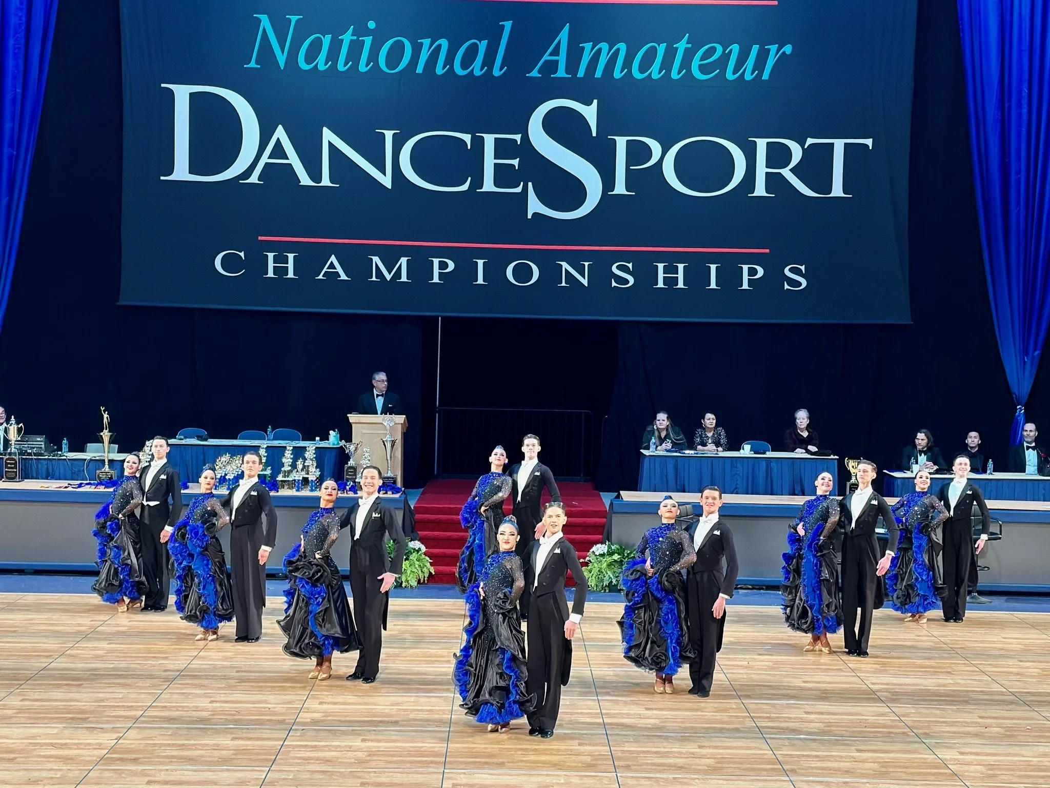 Noah Scribner performing with the BYU Youth Ballroom team at the National Dancesport A