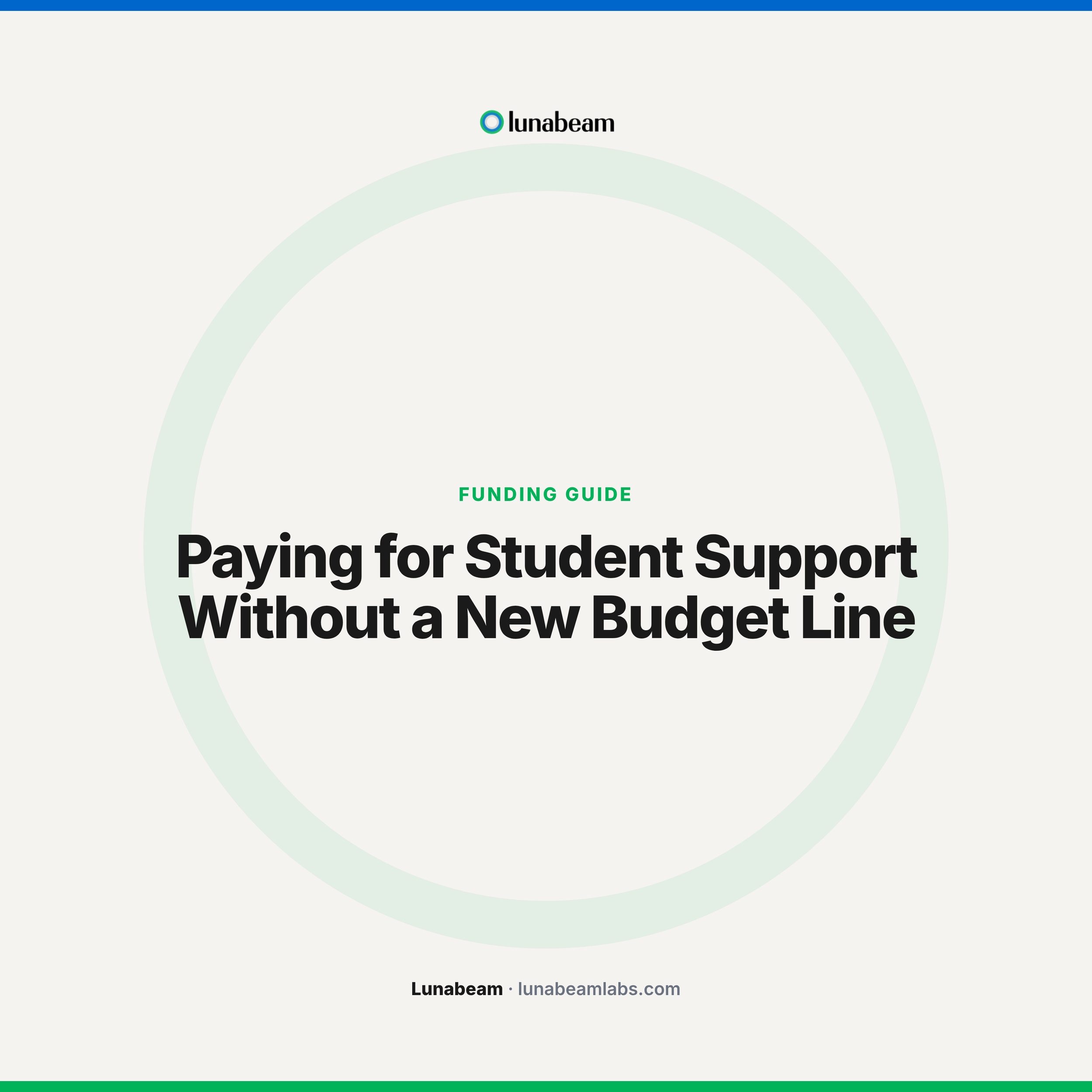 Paying for Student Support Without a New Budget Line