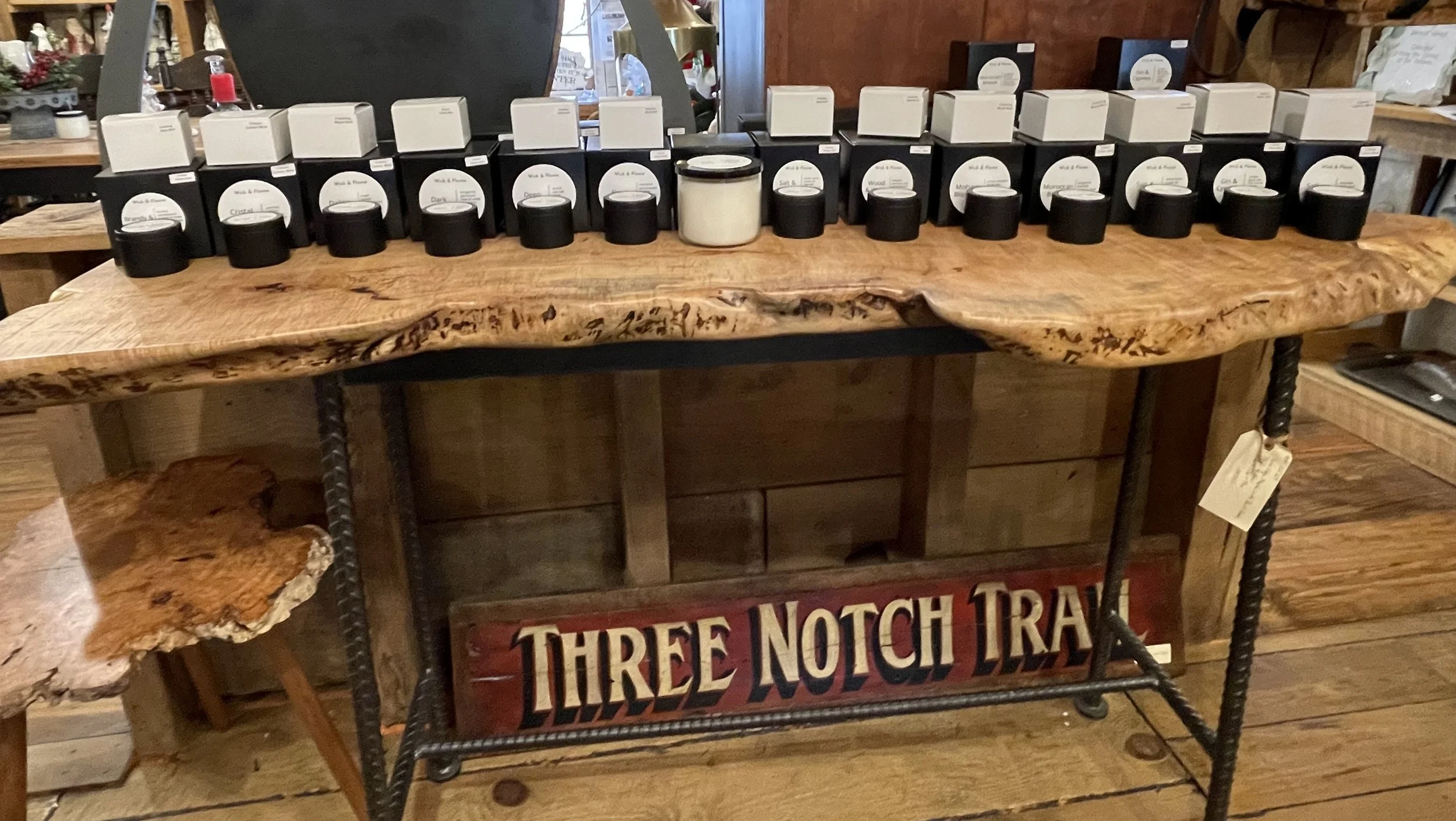 Experience all 14 Wick & Flame scented candle fragrances in-store at Herring Creek Furniture located in California Maryland.