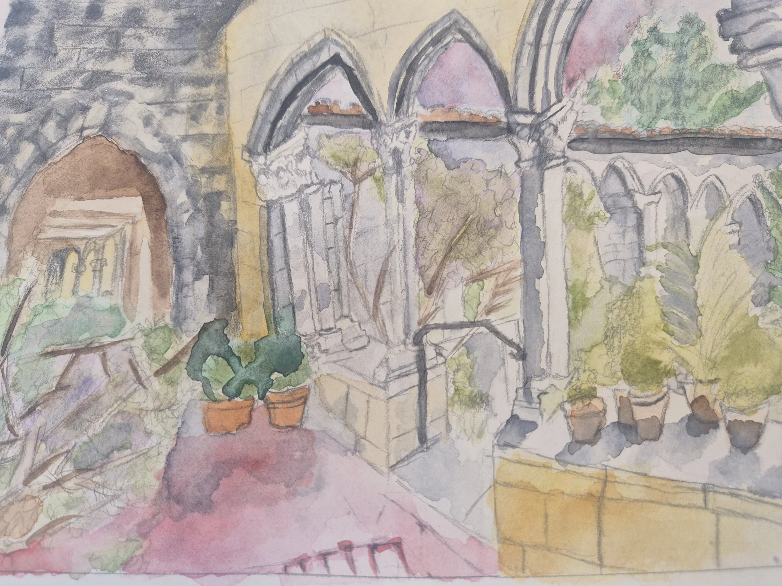 The Cloister ( watercolor painting)