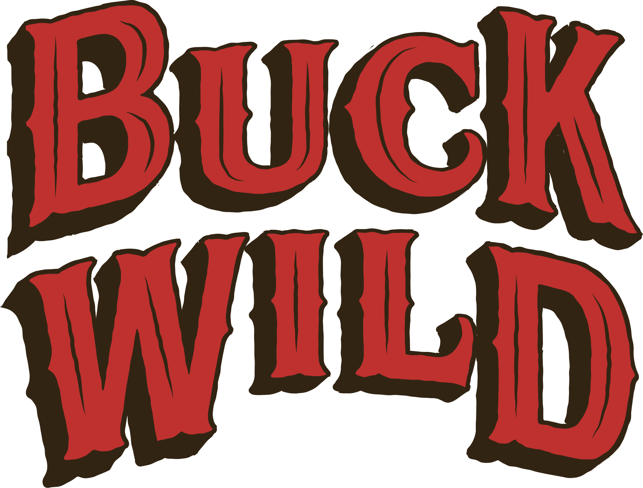 The words "Buck Wild" in red, stylized country-western text with black outline.