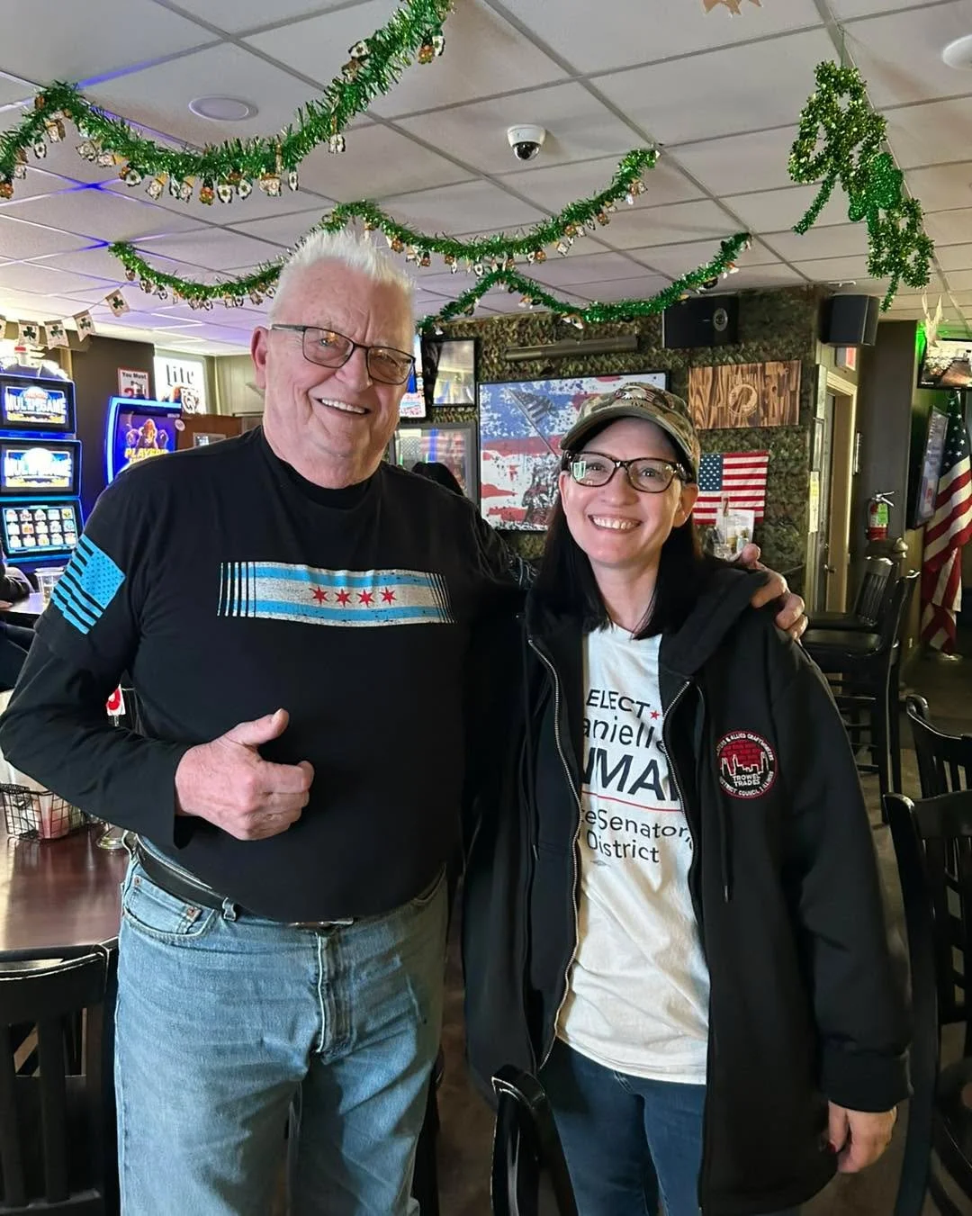 Meet Tom, a Vietnam Veteran. I had the pleasure of meeting him ringing doors. Caught up with him again at the VFW. I love supporting our veterans and always will! 

Conozcan a Tom, un veterano de Vietnam. Tuve el placer de conocerlo tocando puertas. 
