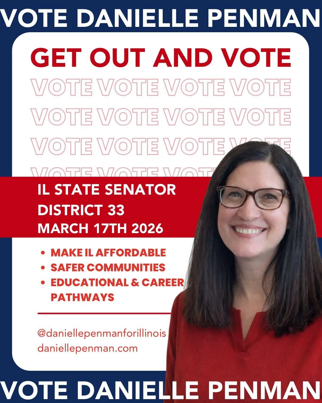 District 33 &mdash; the moment is here.

Today is the primary, and your voice matters more than ever. This is our chance to show up for our community, for our neighbors, and for the future we believe in.

Make a plan to vote.
Bring a friend.
Drive yo
