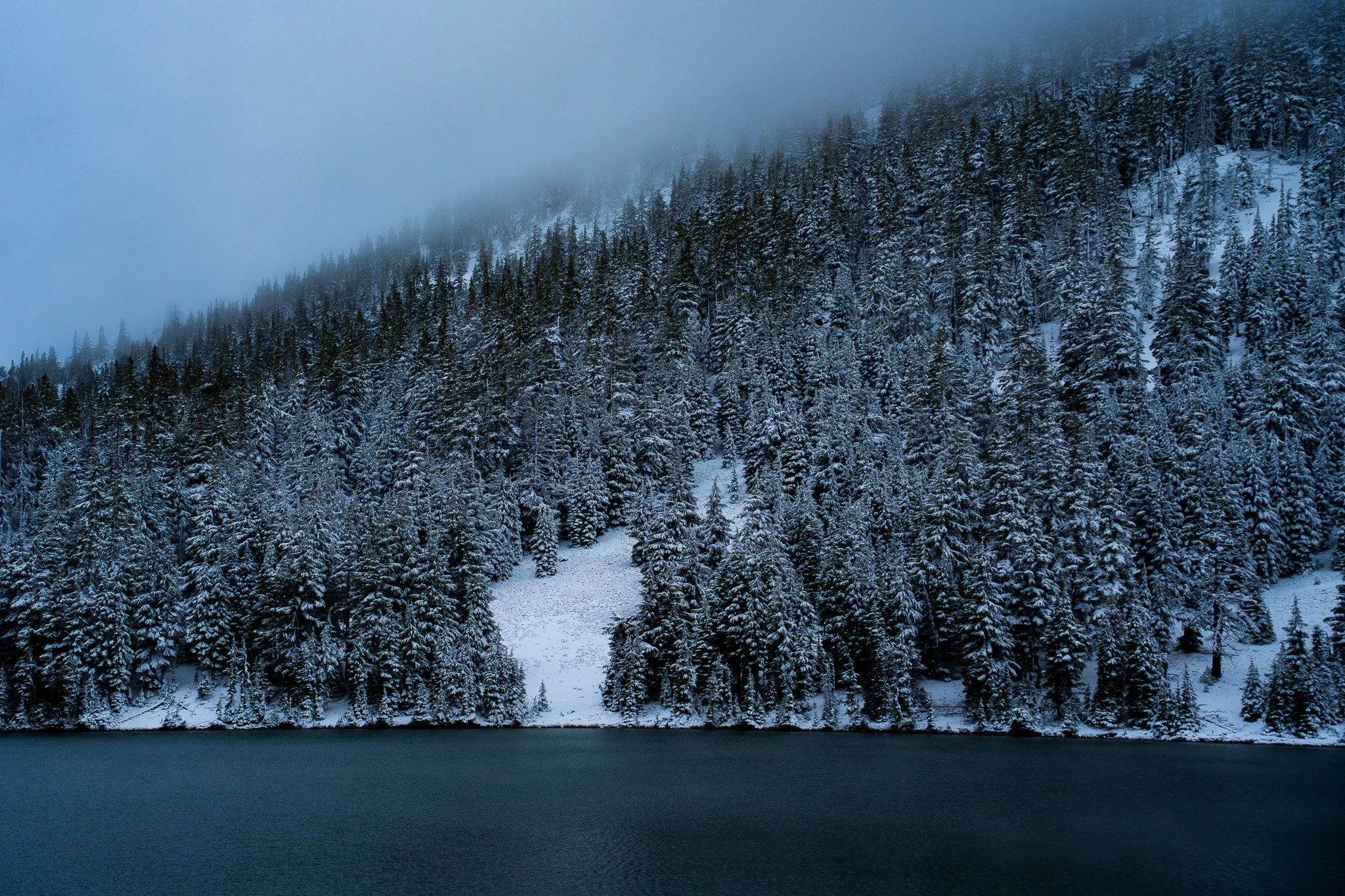 Snowy Green Lake