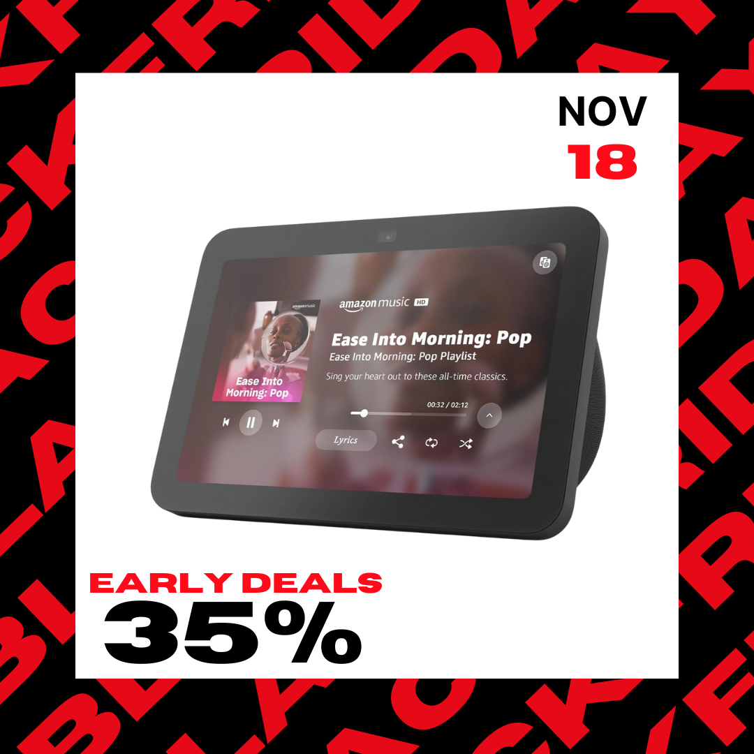 Amazon Echo Show 8, With Spatial Audio, Smart Home Hub, and Alexa, Charcoal 35%