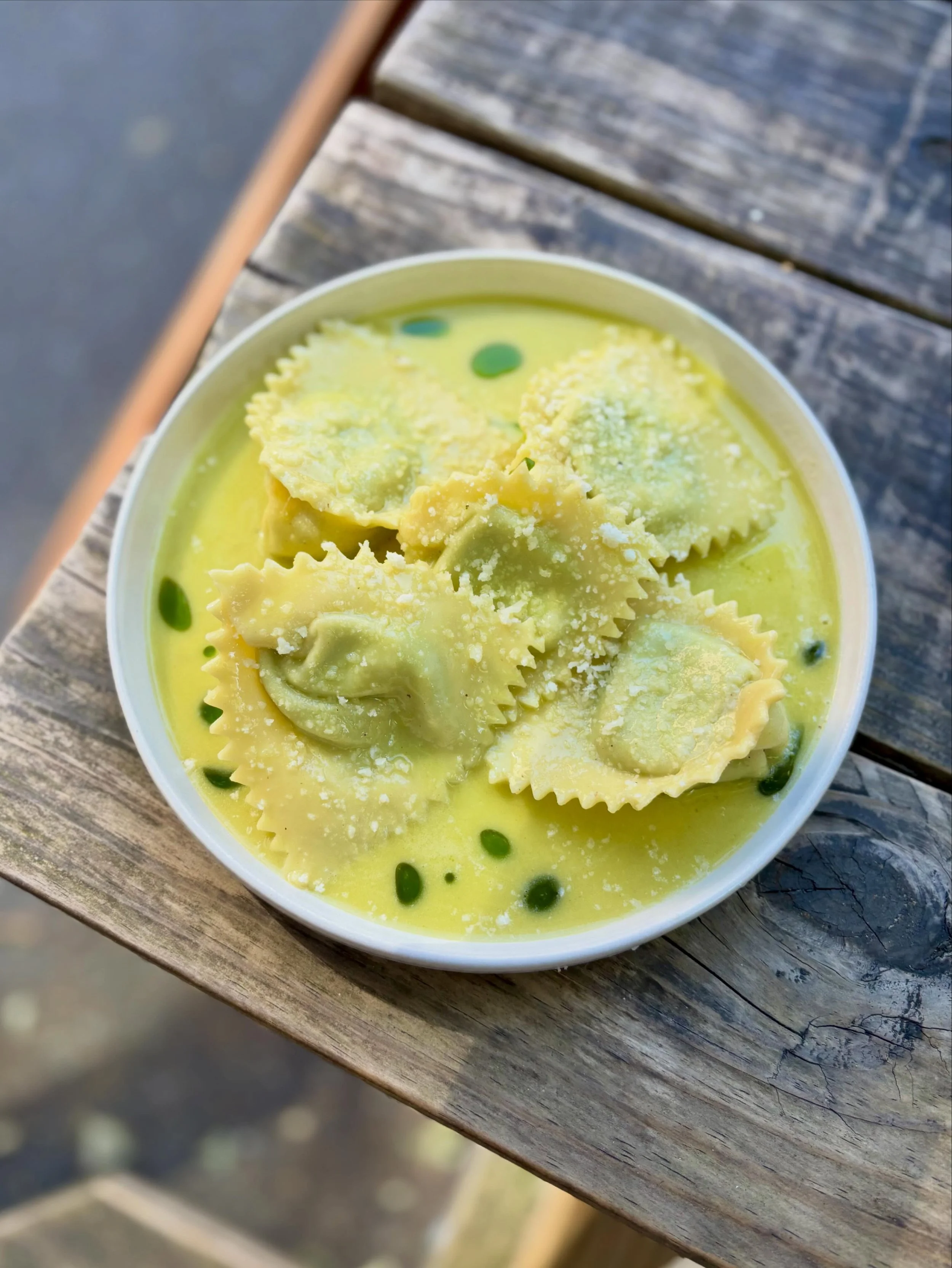 Pansotti 🌱 wild greens &amp; ricotta filling, spruce tip butter sauce, parm

Handmade pasta, truly a labor of love 💙 On the menu at Capitol Hill! 

#handmadepasta #pansotti #seattlepasta #seattlerestaurants #capitolhillseattle