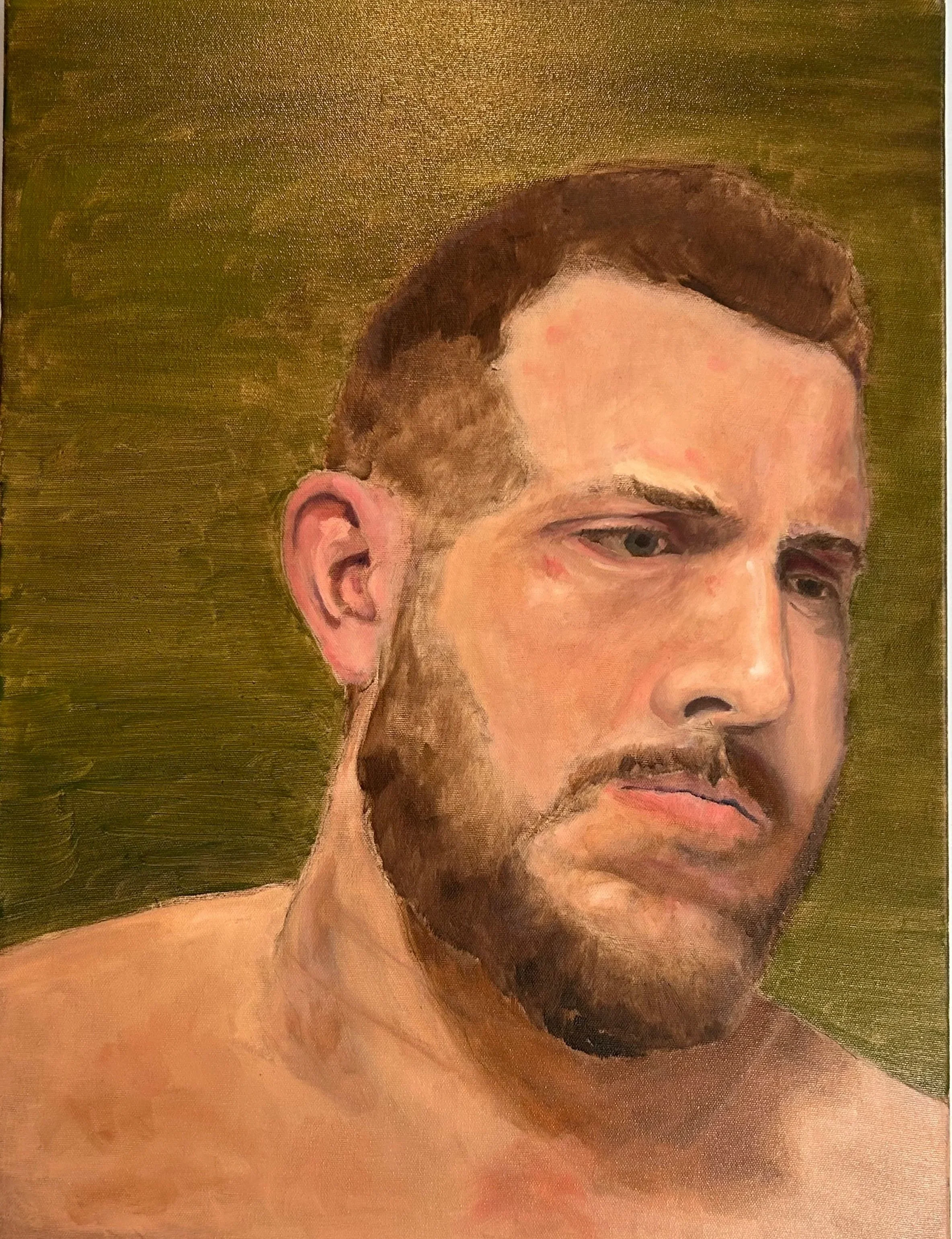 Moody mirror (2024). Oil on canvas. 18x24" (1" depth). $900 - available.