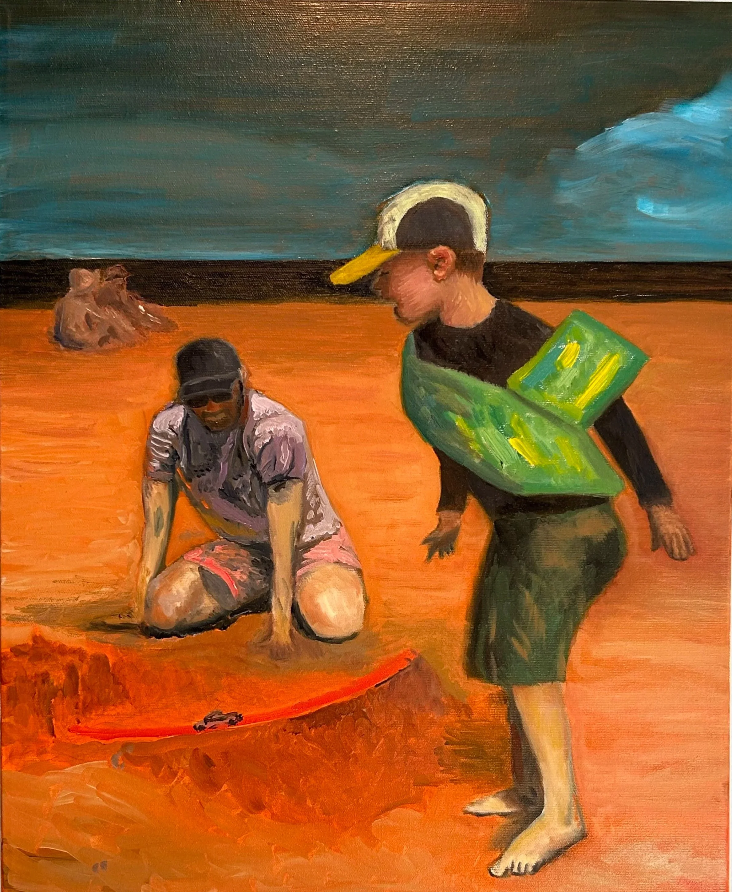 Beach (PEI). Oil on canvas, 16x20" (1.5" depth). 2025. $900. Tentatively sold.