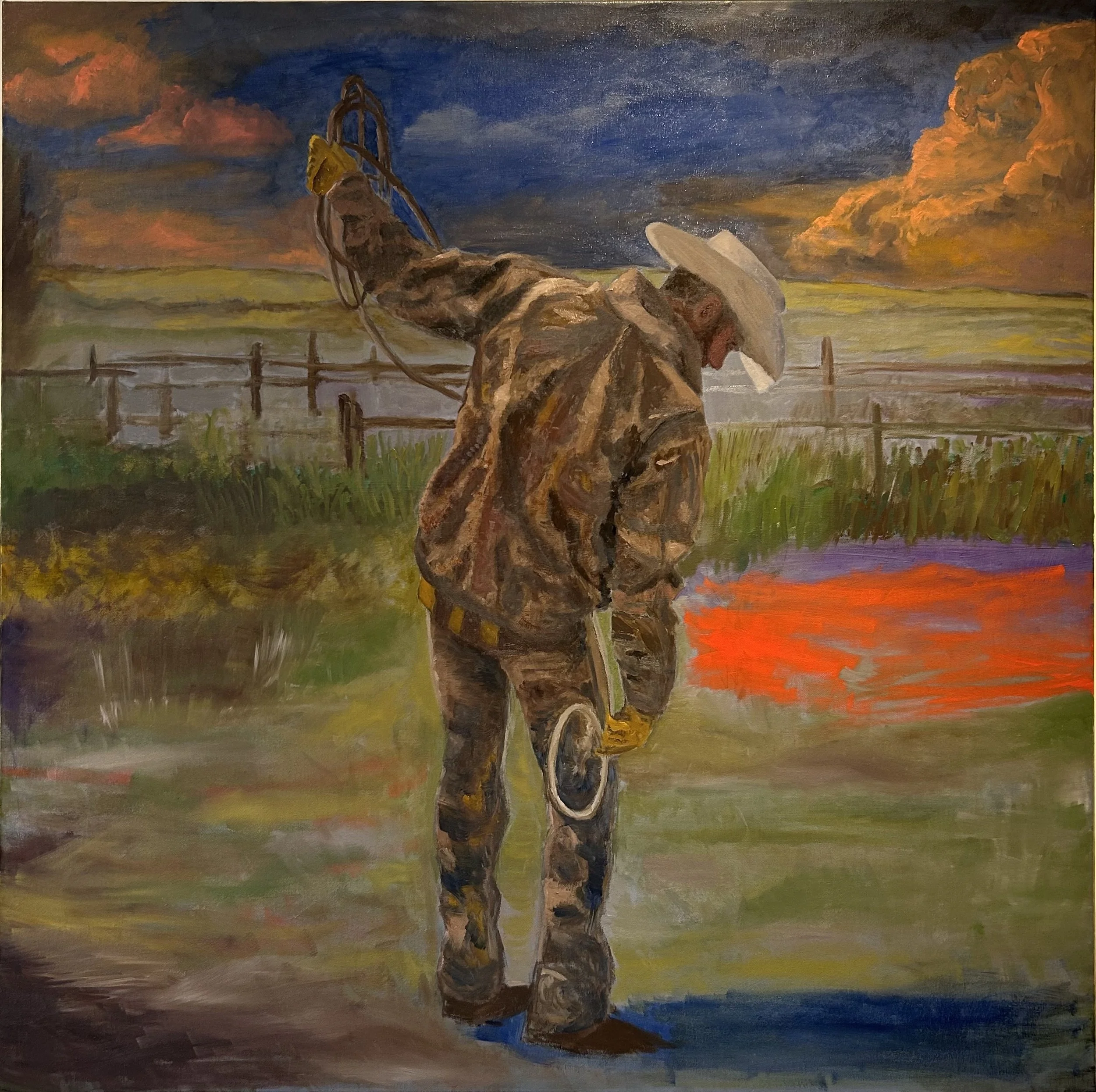 Ranchhand. Oil on canvas. 36x36". 2026. **Temp unavailable while under consideration for juried show. 