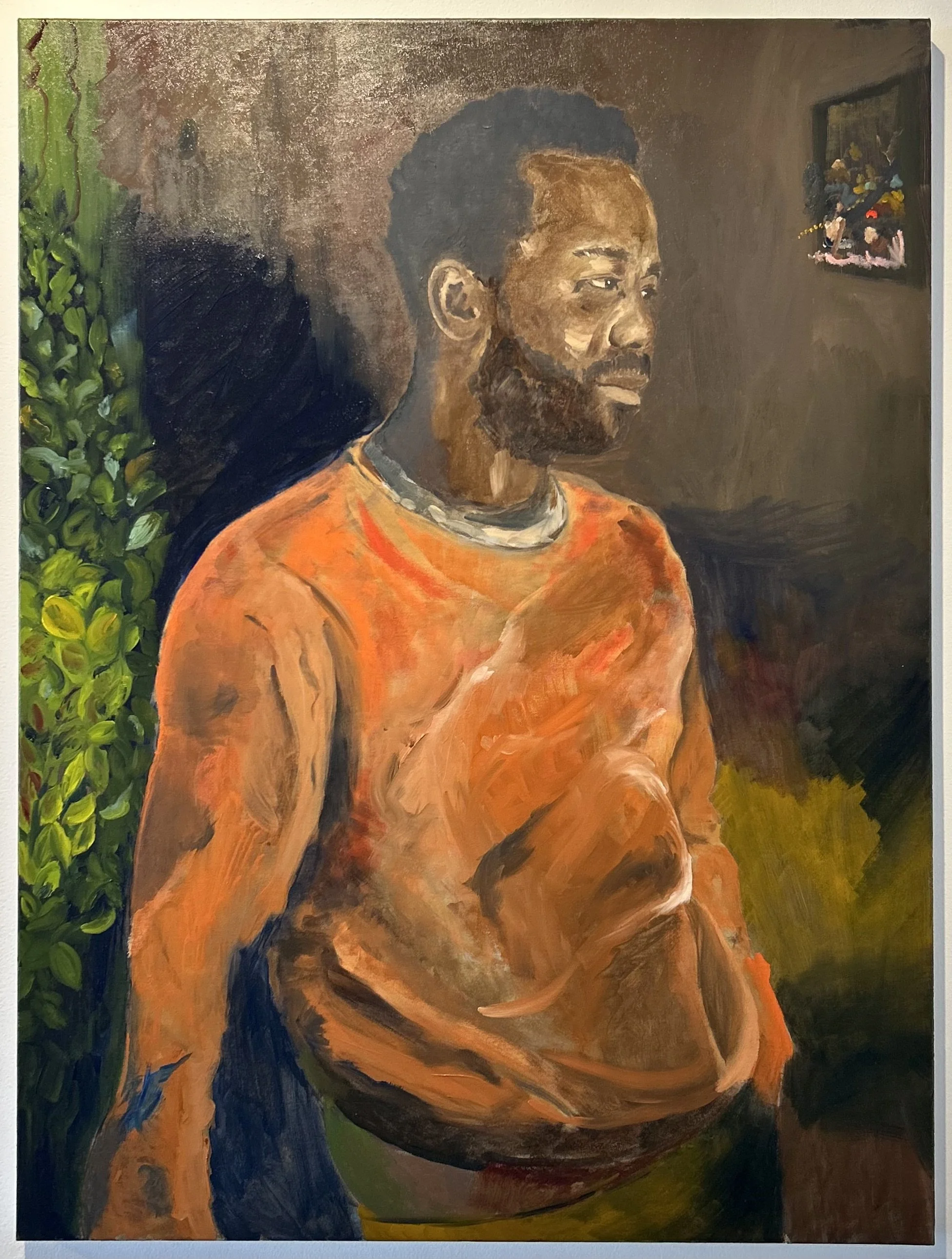 Saïd (with vanilla and Gauguin);
Oil on canvas;
2026;
30x40";
$1,450;
Reach out to Elliot.Cudmore@gmail.com to secure; available with limitations RE: portrait competition in Autumn 2026