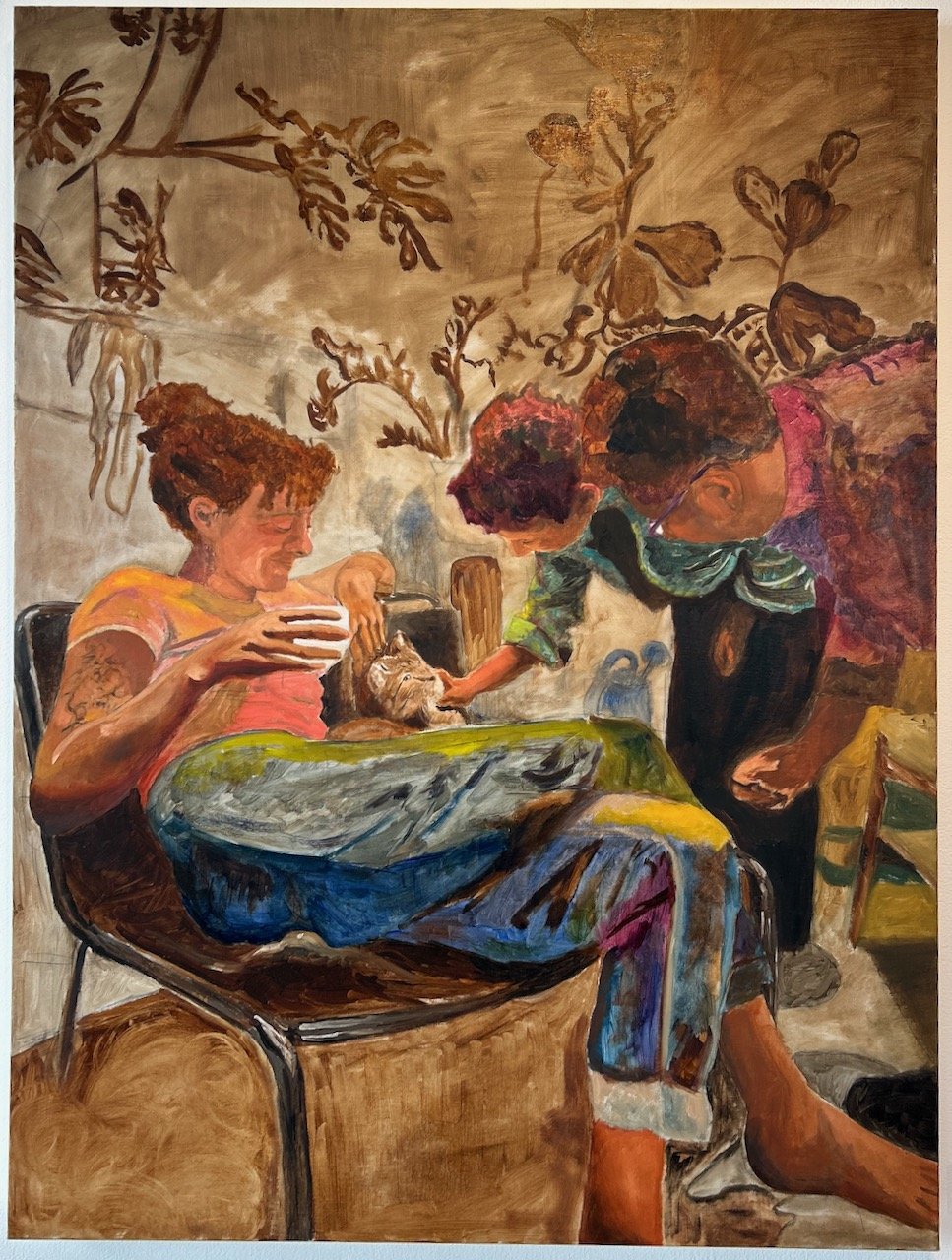 Everyone likes Churro (Churro doesn't like everyone);
Oil on canvas;
2026;
36x48";
$1,850;
Available - Reach out to Elliot.Cudmore@gmail.com to secure.