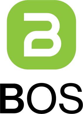 Logo for Bushway Opportunity Score, with a stylized 'b' icon and the letters "BOS" below