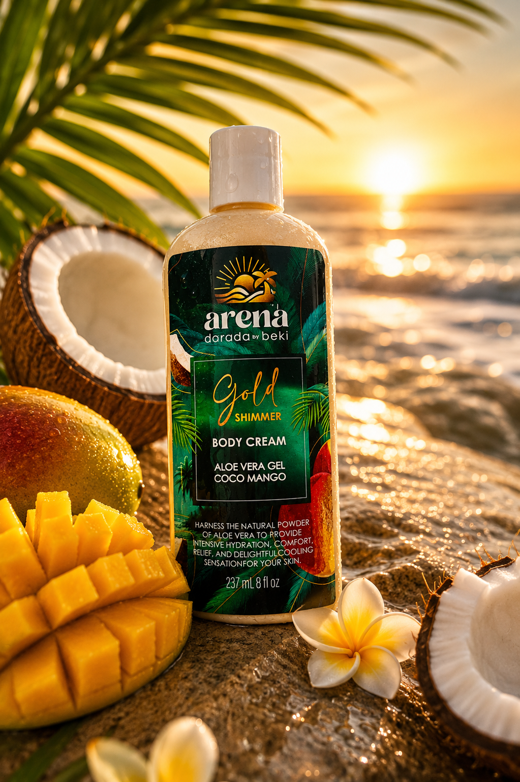 Aloe Vera Gel - Coco Mango - Gold Shimmer - 8 oz