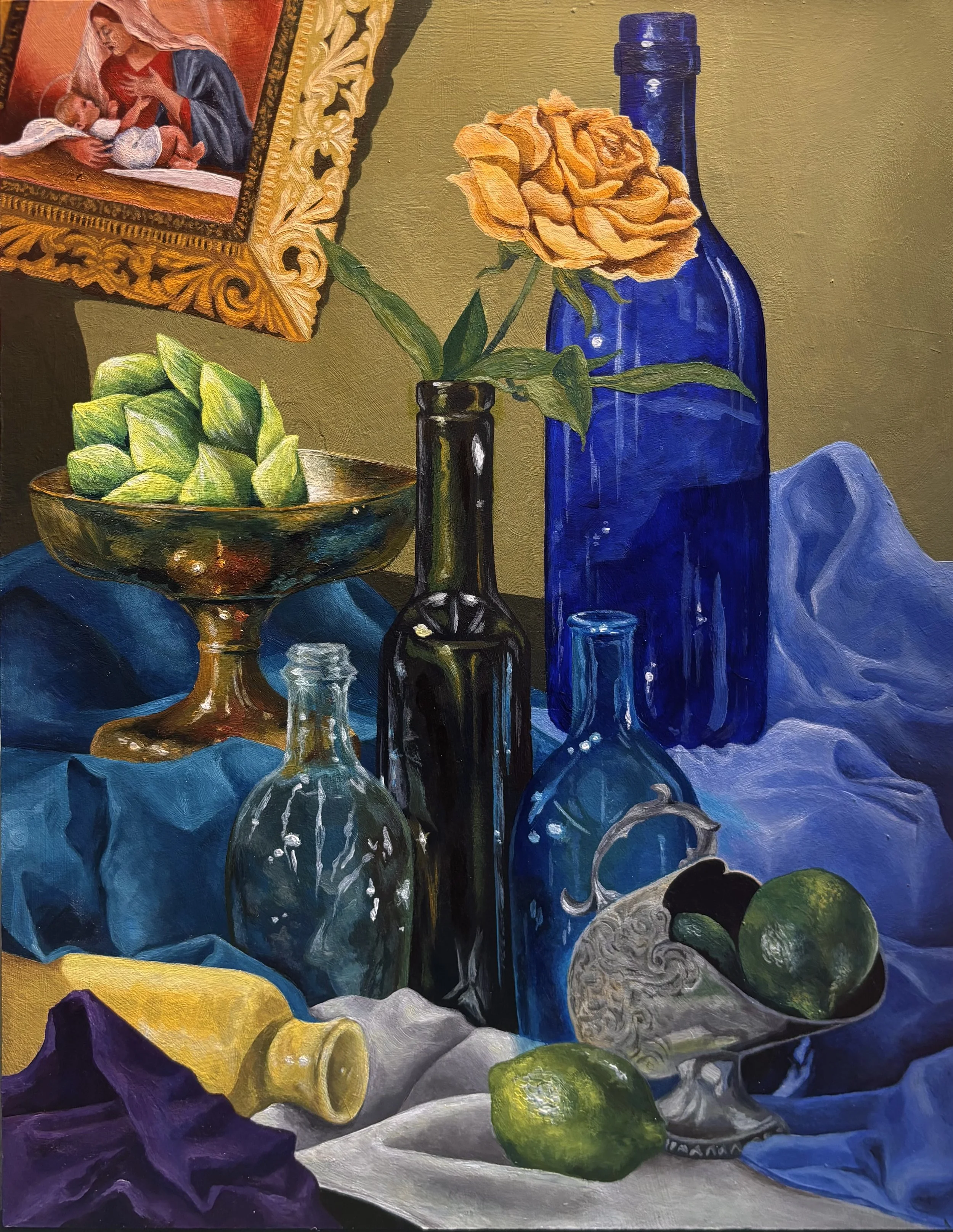 Cool tone still life - 2026 ~ Acrylic on wood panel, 14x11