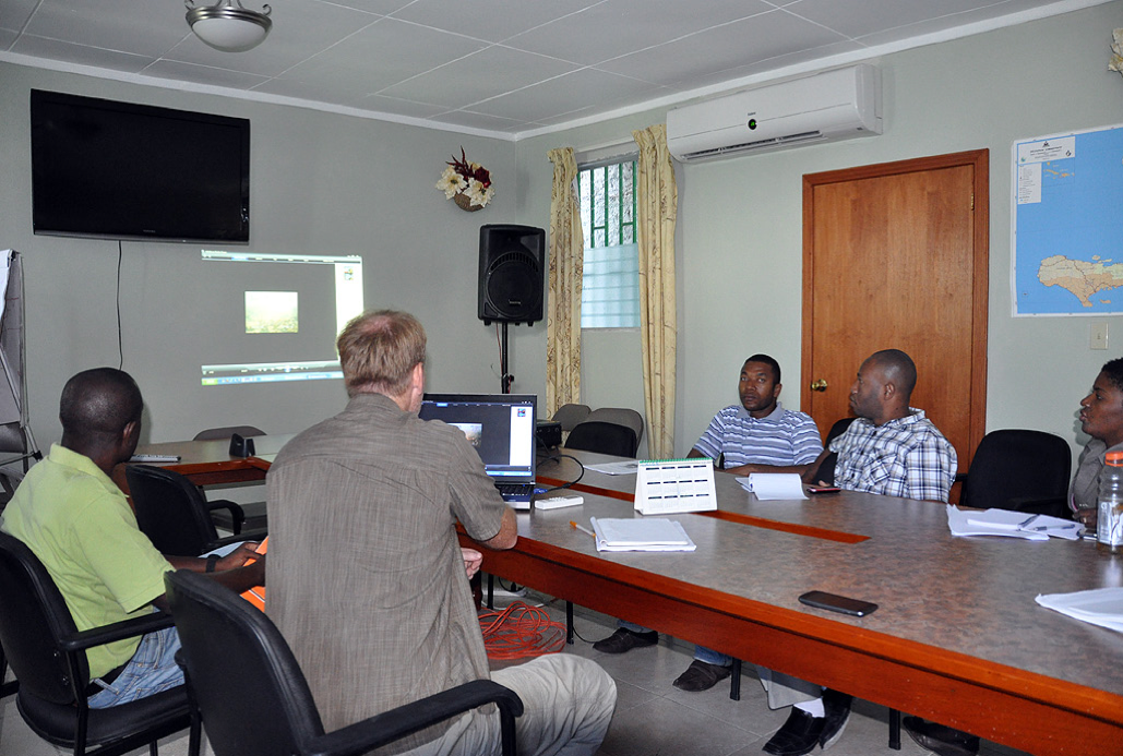 Preparation meeting for Workshops in Haiti with Centre National de L’information de Geo-Spatiale and The Nature Conservancy Senior Scientist Dr Shill 