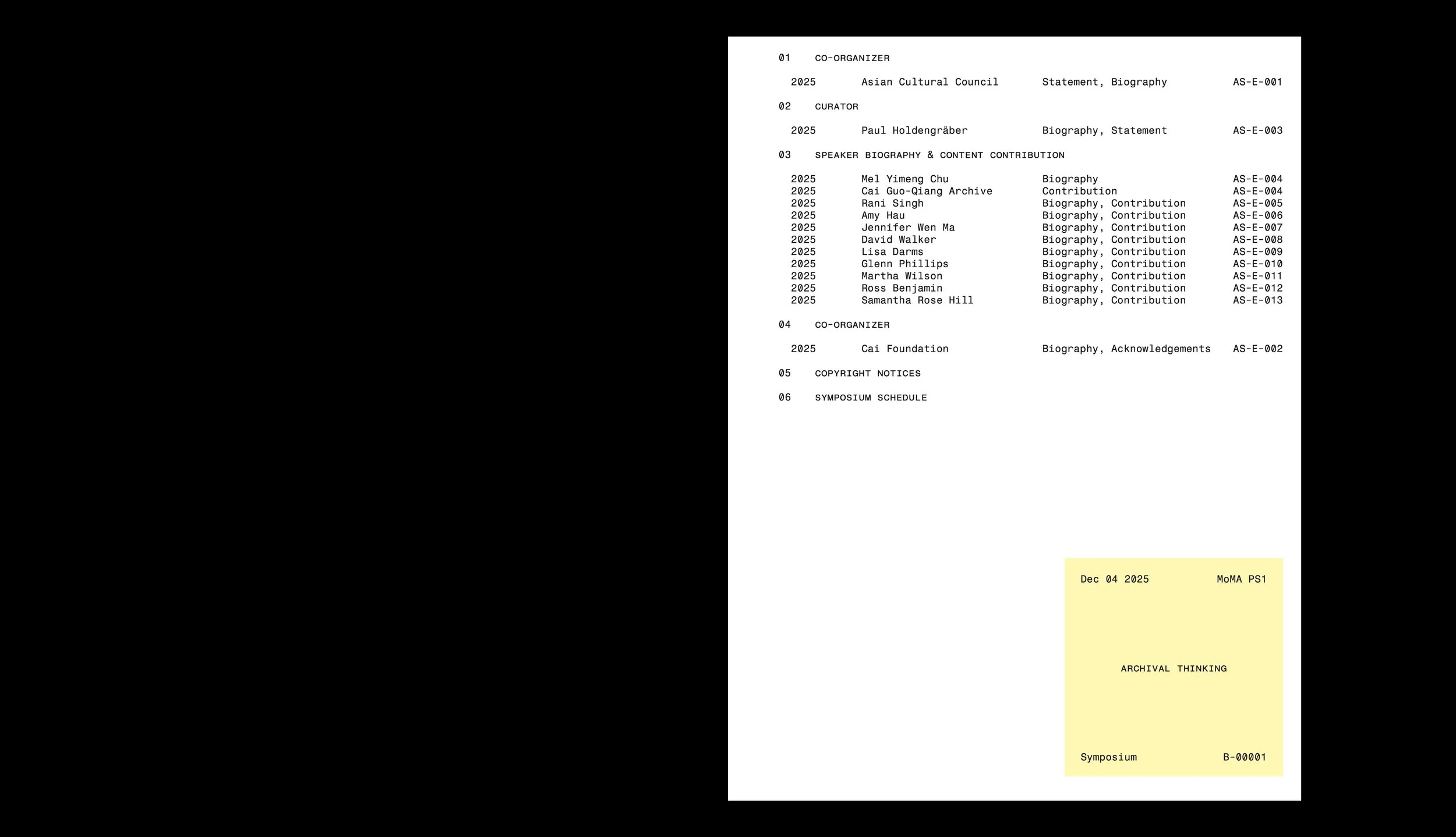  Published by Cai Foundation. Designed by Studio Lin. 