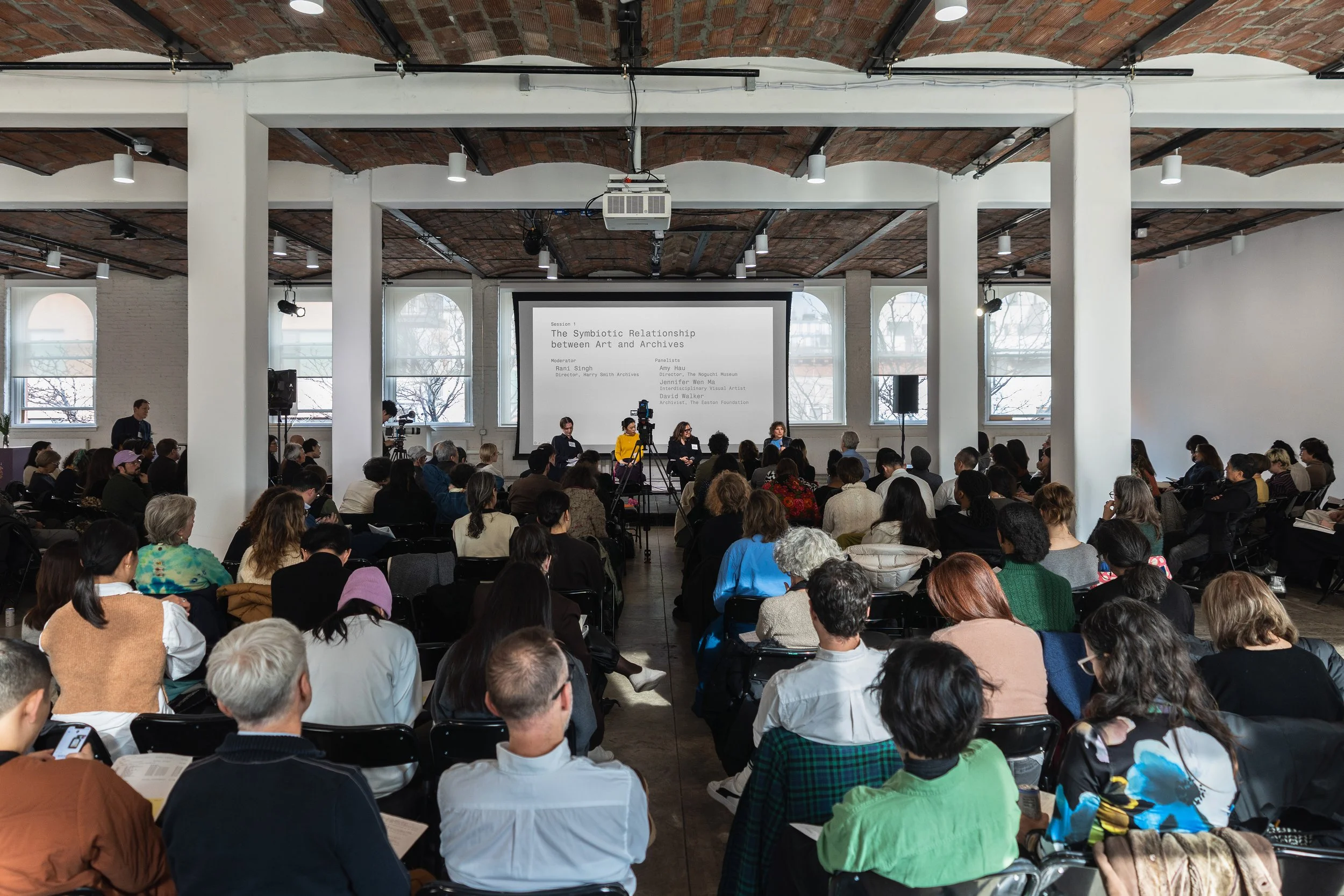  On-site view of the  Archival Thinking: Artist Archive Symposium , panel discussion session. Photo by Mengjia Zhao. 