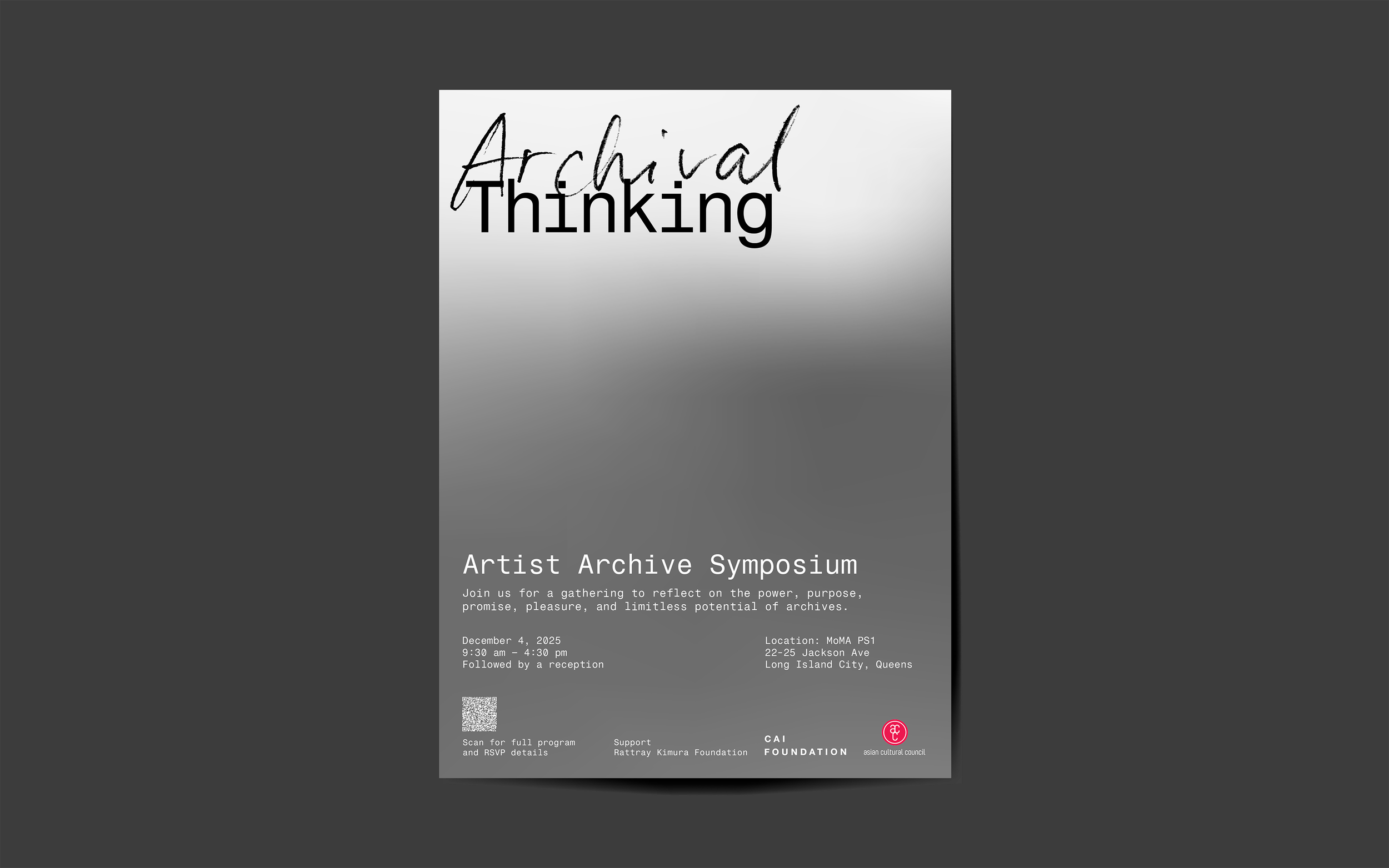  Poster for  Archival Thinking: Artist Archive Symposium . 