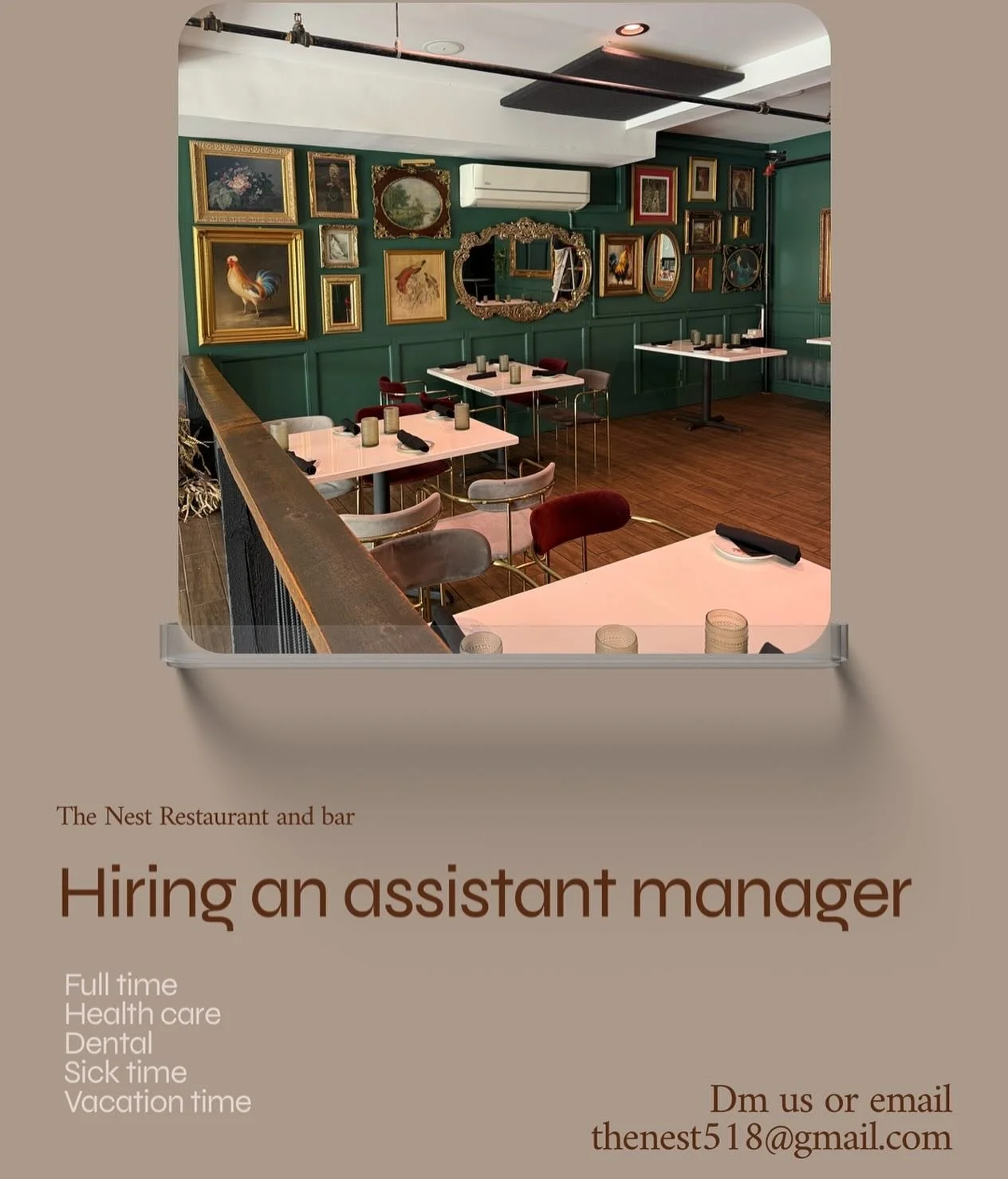 Hiring an assistant manager ✨
