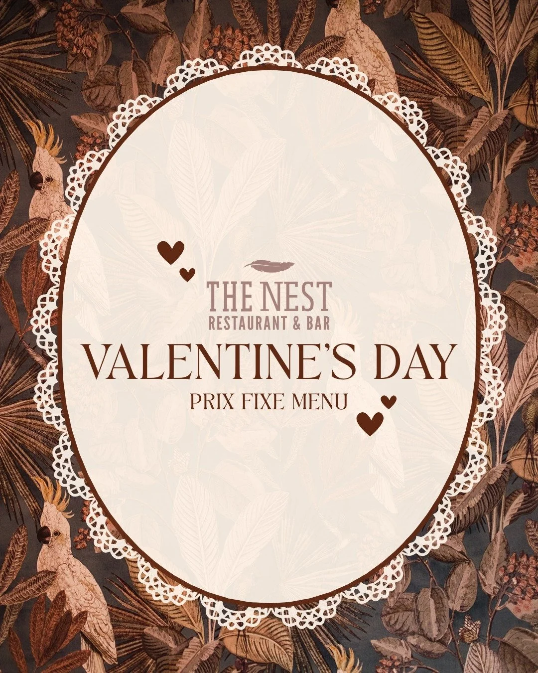 A little romance never hurt anybody.
Especially when it comes with grit tots, fried chicken, and espresso martini tiramisu 🤍🥂

Valentine&rsquo;s Day at The Nest.
$98pp++ | Reservations open