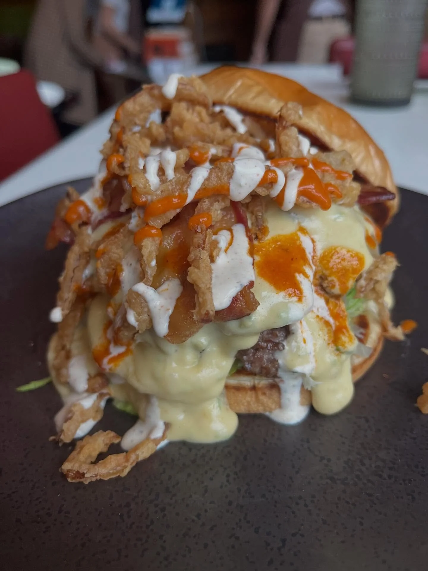 A lunch special you won&rsquo;t want to miss 🔥

Spicy Smashburger with jalape&ntilde;o mournay, pepper jack cheese, bacon, lettuce, tomato, hot sauce, ranch and crispy onions!