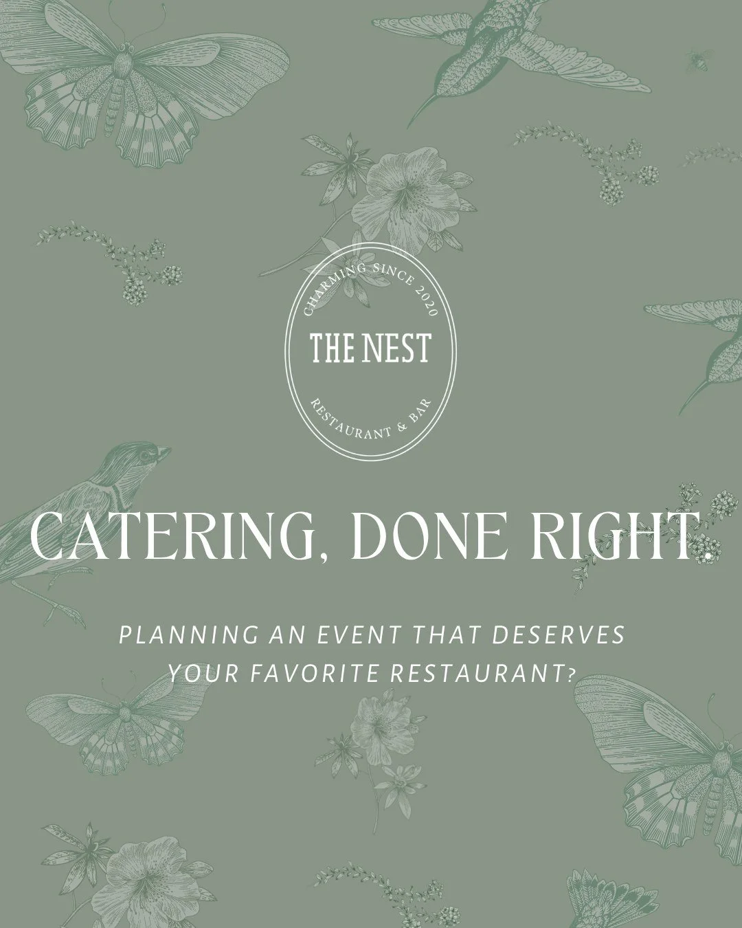 Catering with your favorite restaurant? Now that&rsquo;s something to chirp about!

Let us help you flock together the perfect event, contact us today to start planning or visit our website to learn more! 🥂