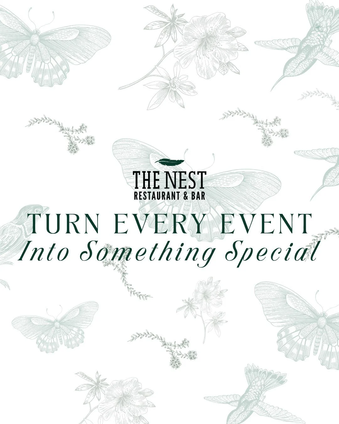 Make every occasion unforgettable at The Nest! ✨

Whether it&rsquo;s an intimate gathering or a big celebration, we&rsquo;ll ensure your event is truly something to crow about.

Reach out today to discover how to book your private event with us!