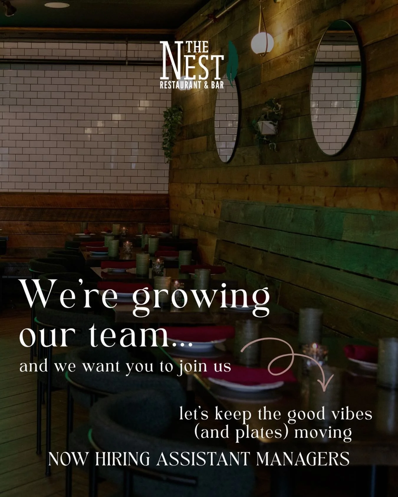 Bring the hustle, we&rsquo;ll teach the rest!

The Nest is now hiring Assistant Managers to keep things flowing smoothly.

Ready to jump in? DM or email us to apply today.